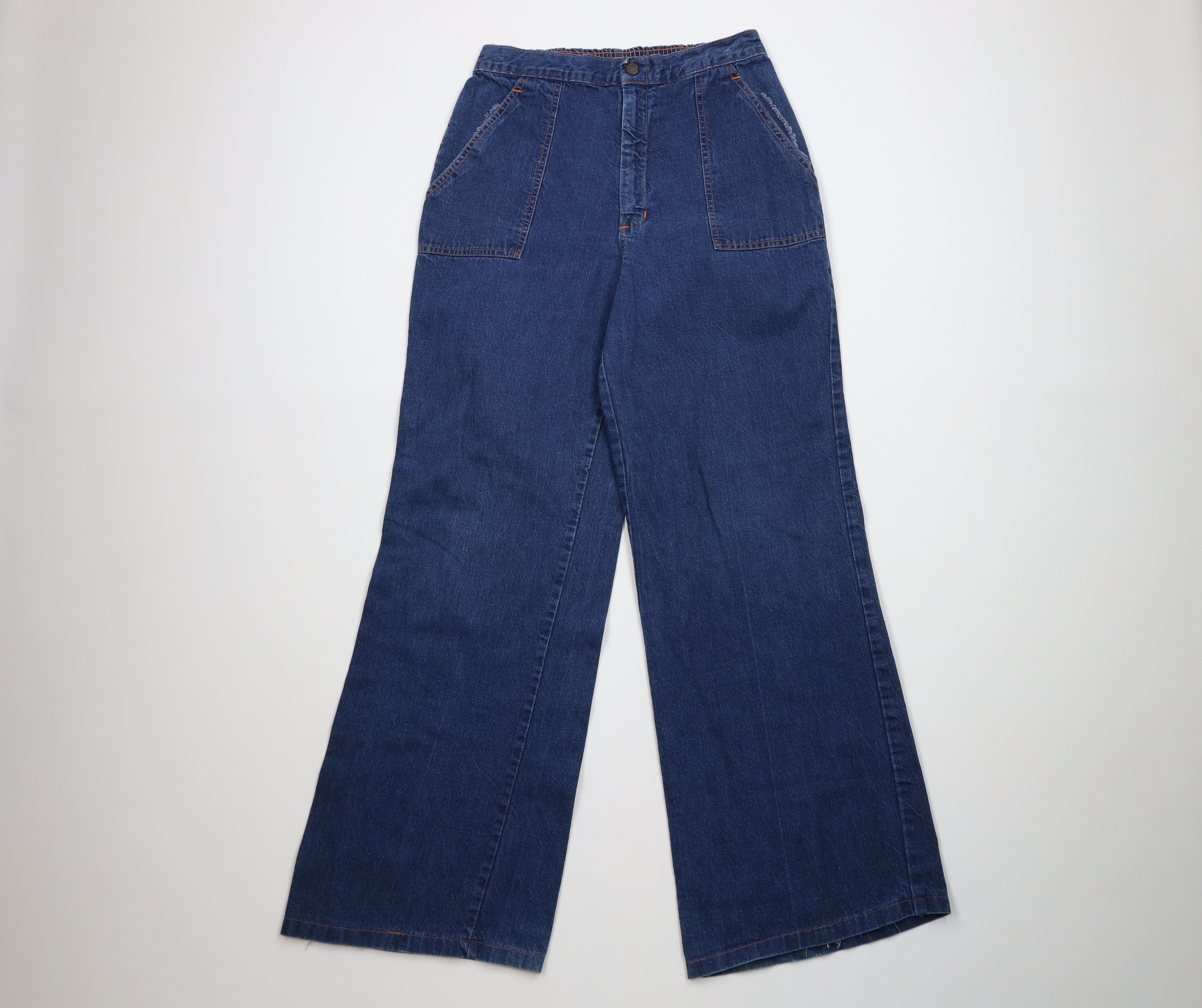 Vintage Vintage 70s Streetwear Utility Wide Leg Bell Bottoms Jeans Size 27" / US 4 / IT 40 - 1 Thumbnail