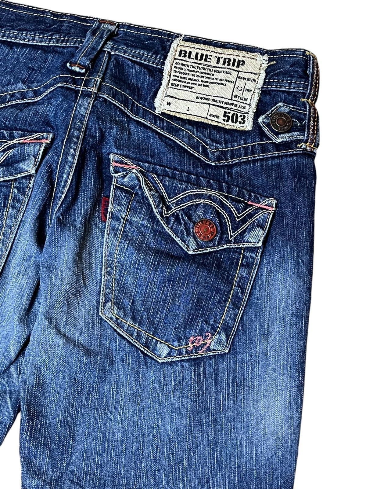 Edwin FLARED🔥VINTAGE EDWIN 503 MADE IN JAPAN BLUE TRIP JEANS Size US 30 / EU 46 - 8 Thumbnail