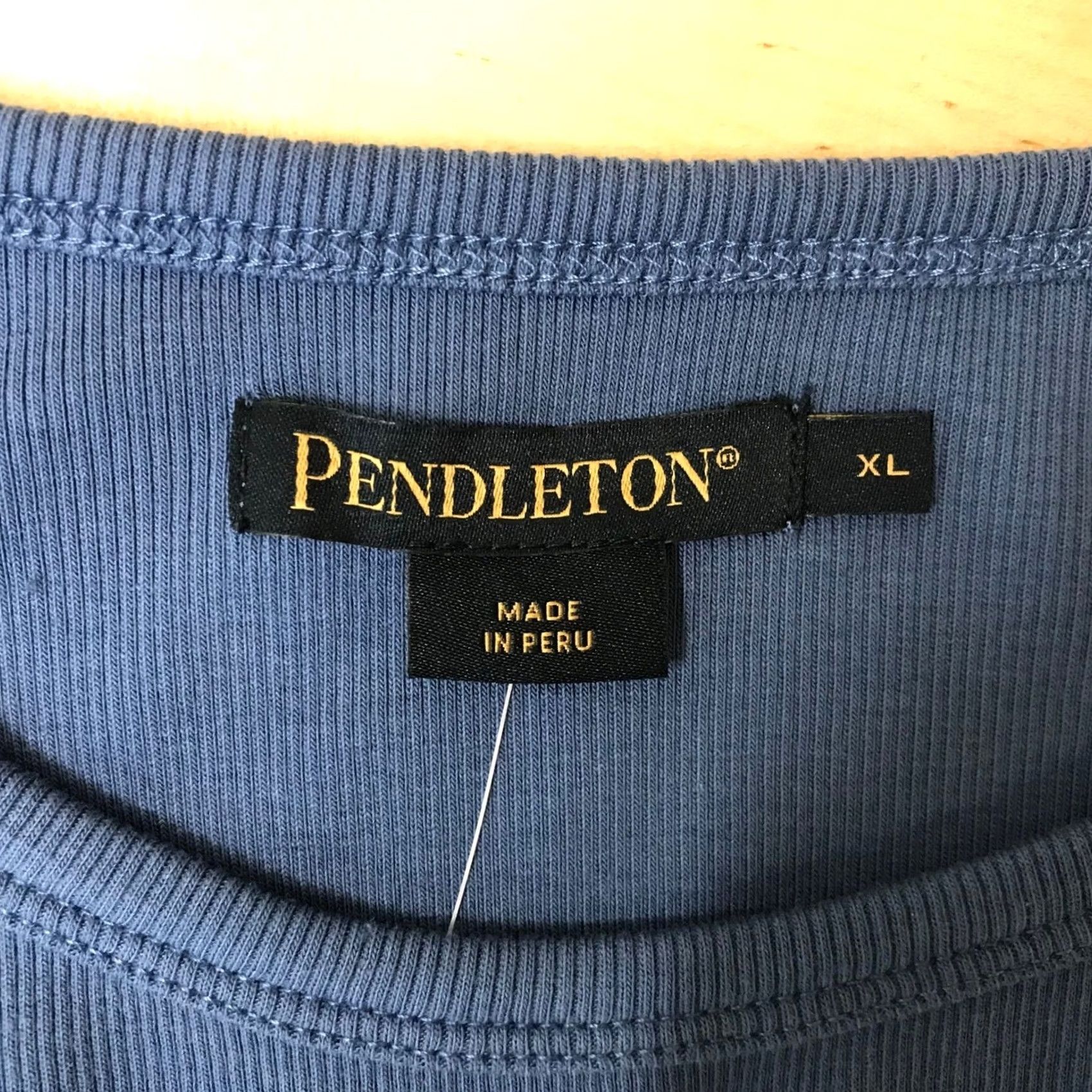 Pendleton VINTAGE Pendleton Blue Ribbed Crew Neck Knit Top XL Womens Size XL / US 12-14 / IT 48-50 - 7 Thumbnail