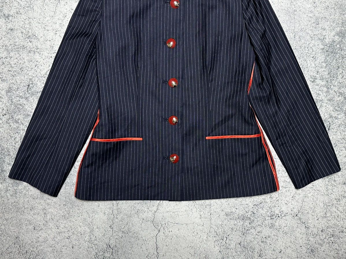 Vintage Vintage Gai Mattiolo Italy Red Stripes Blazer Jacket Size L / US 10 / IT 46 - 3 Thumbnail