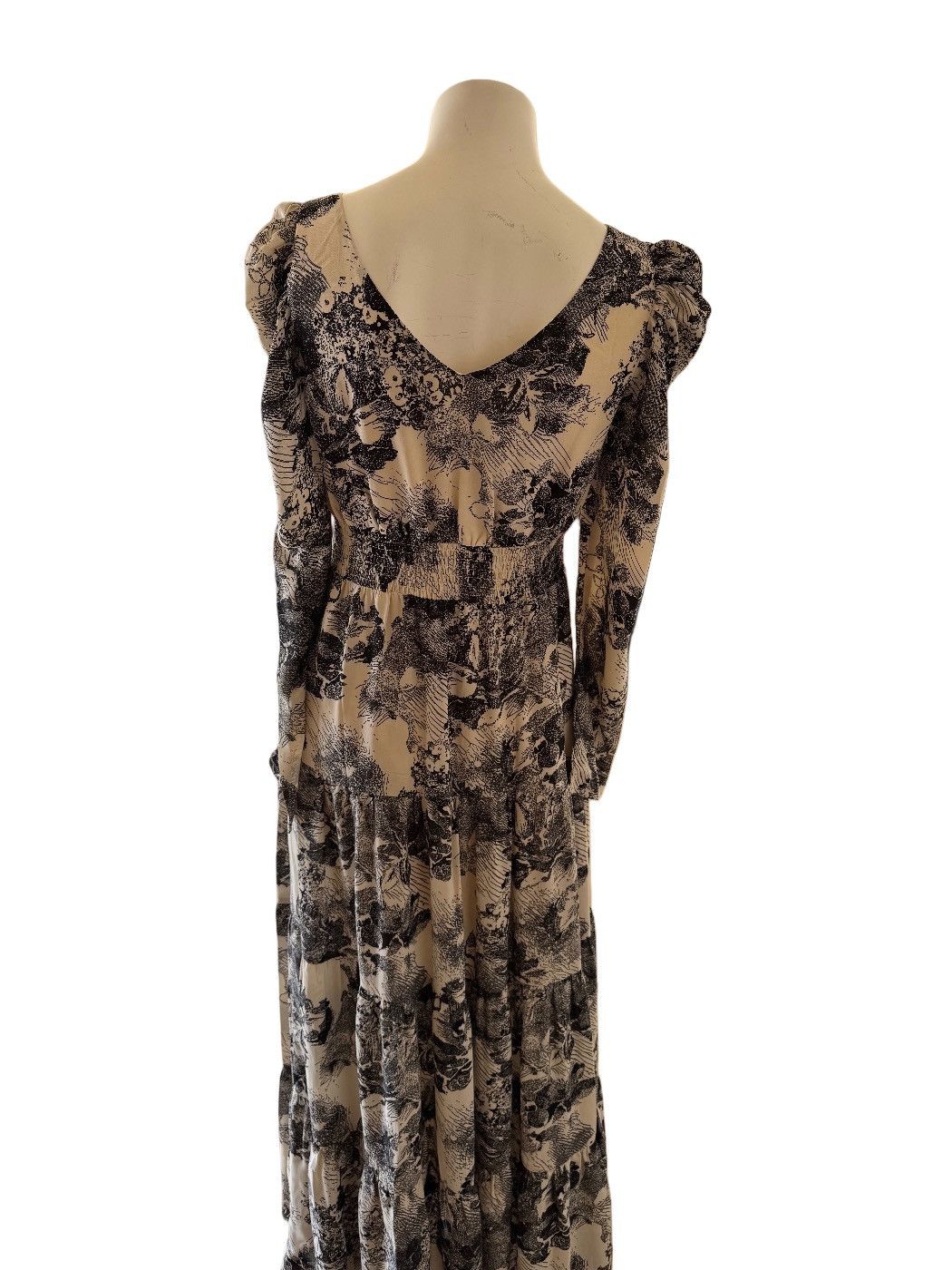 Other Women’s small black cream maxi dress puff sleeve romantic Size S / US 4 / IT 40 - 3 Thumbnail