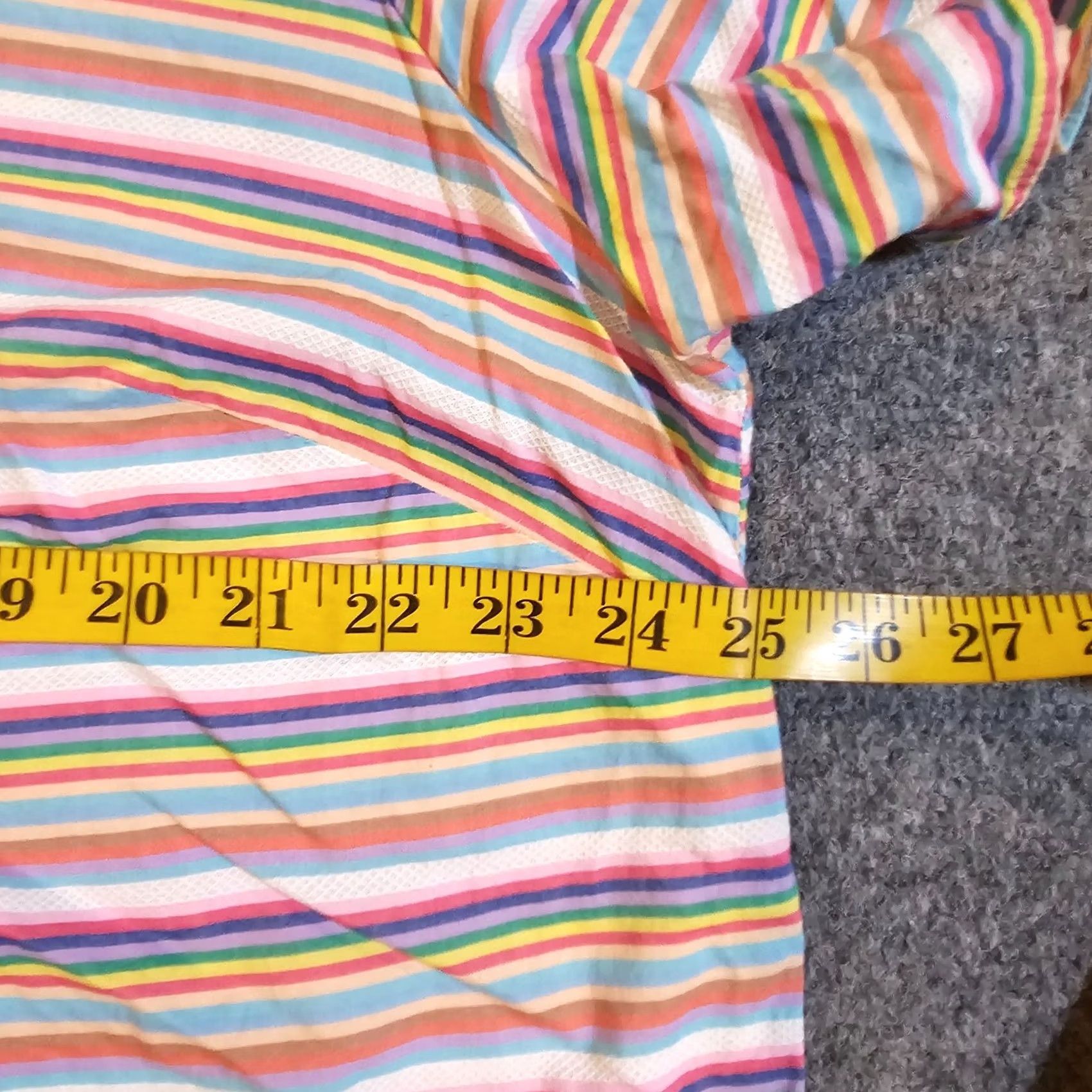 Talbots Talbots Top Women 3X Red Purple Stripe Short Sleeve Rainbow V Neck Casual Shirt Shirt Womens Plus 3X Red Rainbow Stripe V-Neck Short Sleeve Blouse Size XXL / US 16-18 / IT 52-54 - 6 Thumbnail