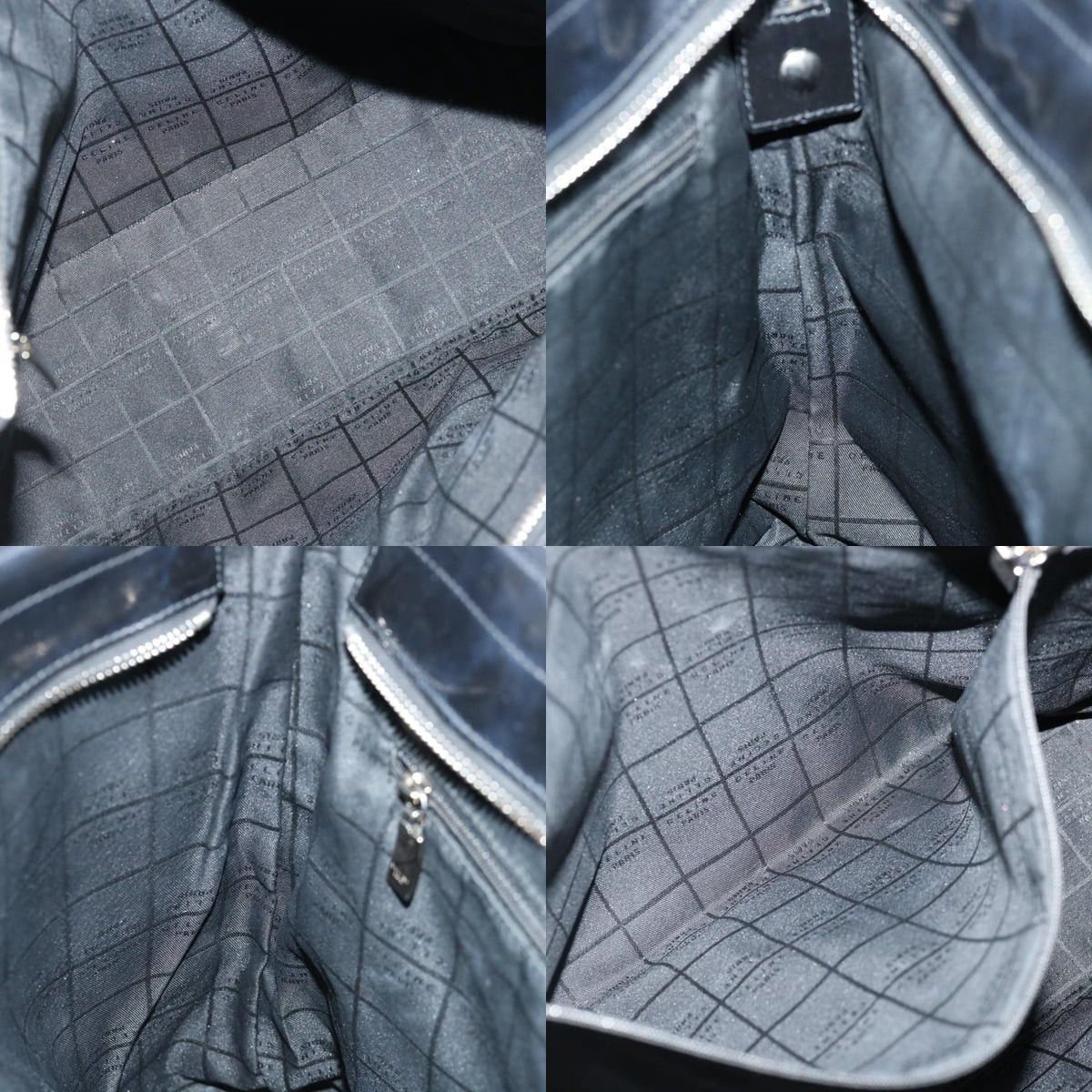 Celine CELINE Macadam Canvas Tote Bag Enamel Silver Black Size ONE SIZE - 12 Thumbnail