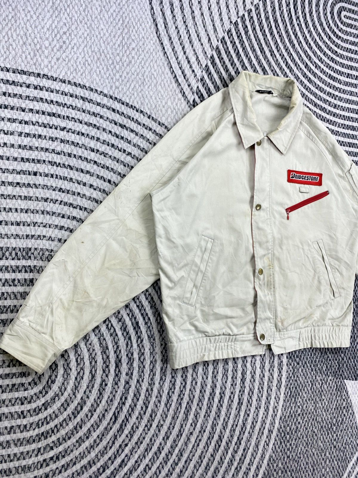 Japanese Brand Vintage Bridgestone Stain Racing Sports Zipper Jacket Size US L / EU 52-54 / 3 - 3 Thumbnail