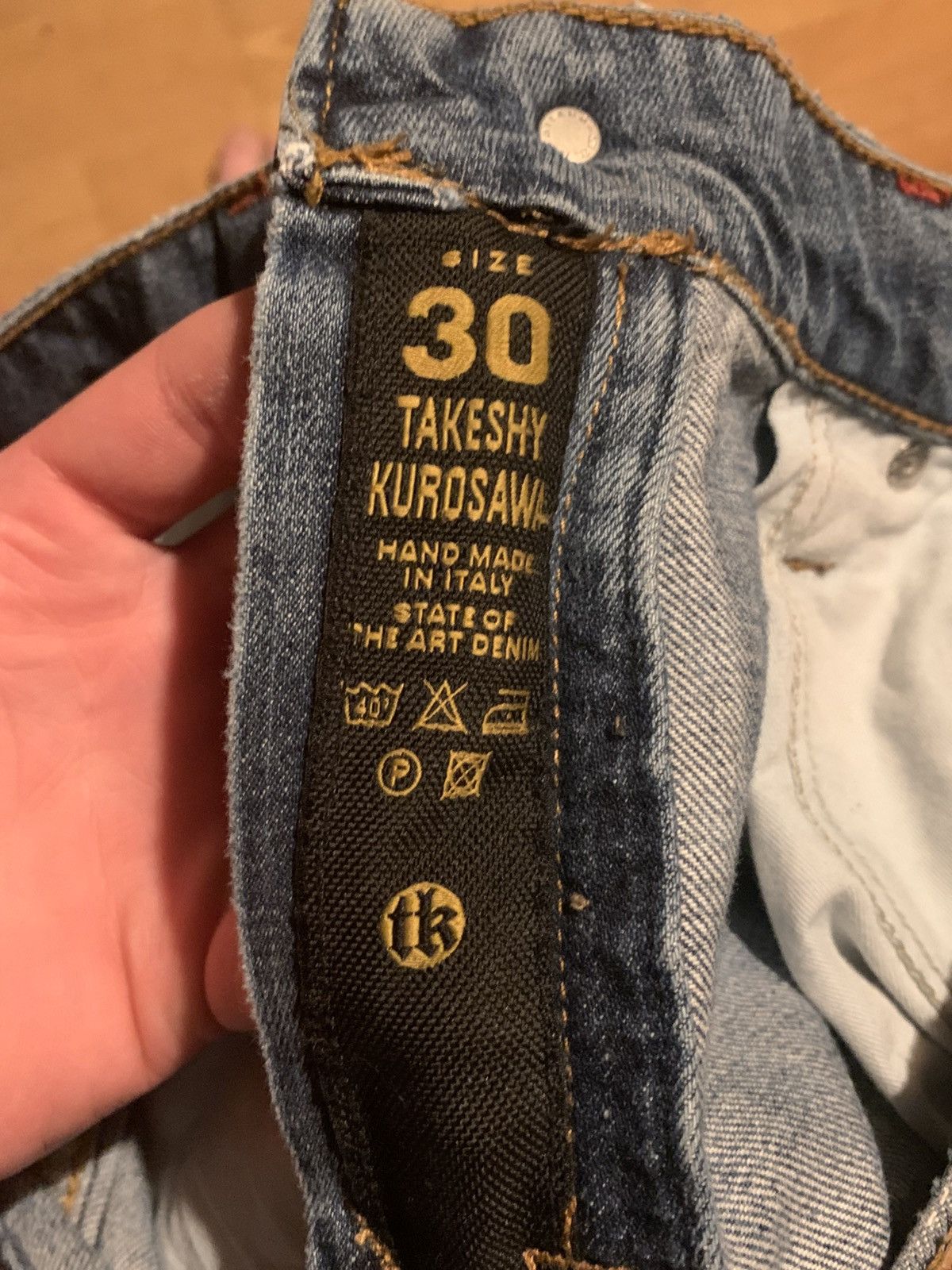 Takeshy Kurosawa Japanese distressed jeans with flipped backtab Size US 30 / EU 46 - 5 Thumbnail