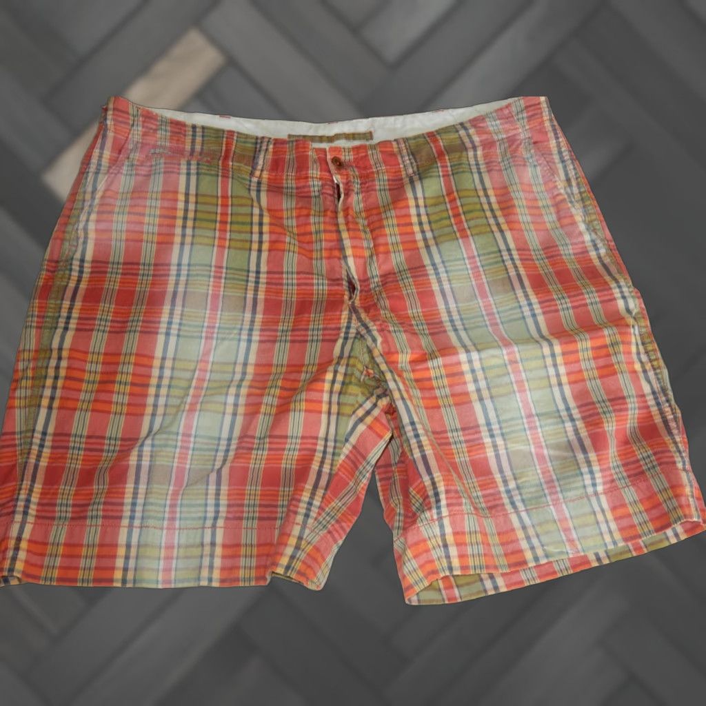 Polo Ralph Lauren VINTAGE Polo Ralph Lauren Men's Shorts Size 40 Cotton Plaid Chino Flat Front 90s Orange Size US L / EU 52-54 / 3 - 1 Thumbnail