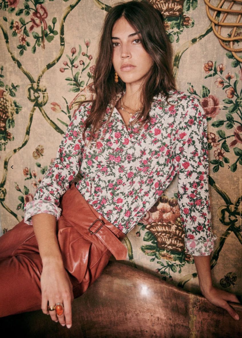 Sezane Sezane Pierro Cotton Shirt Blouse Liberty Rose Print EU 38 Size S / US 4 / IT 40 - 2 Thumbnail