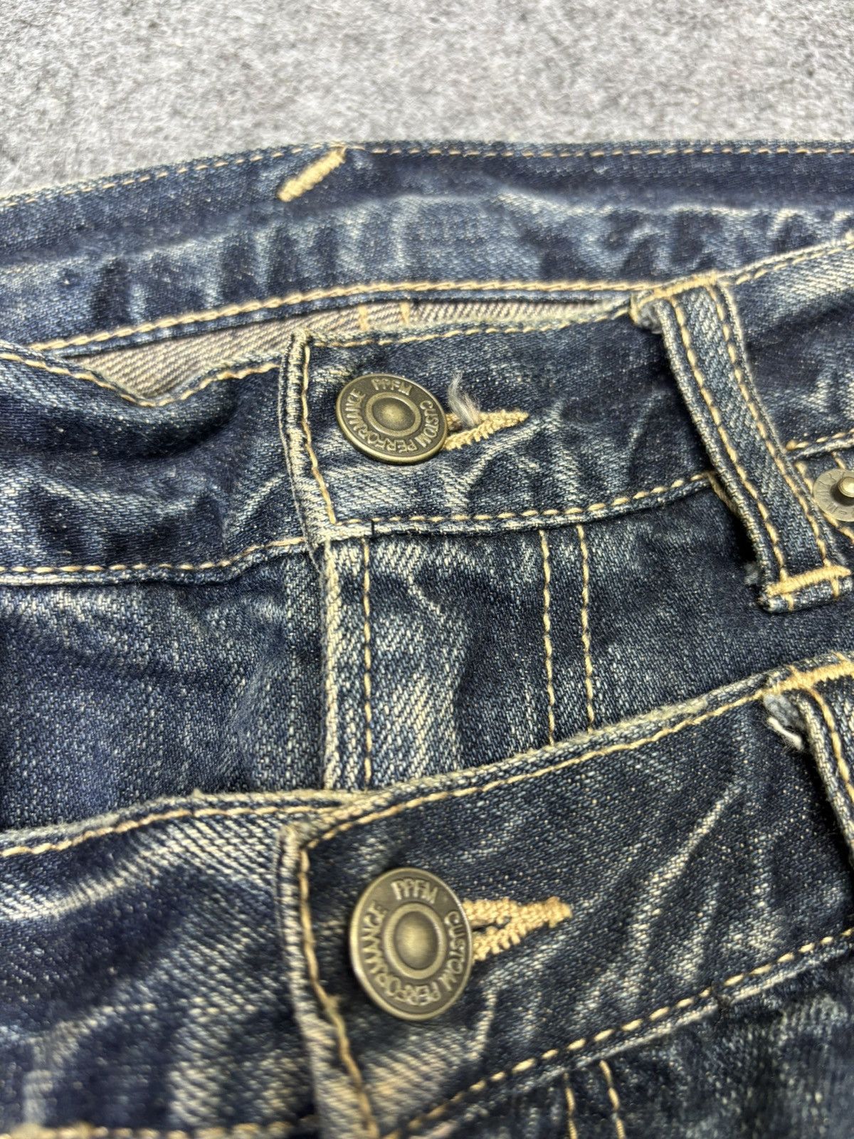 PPFM PPFM Double Waist Rust Wash Distressed Denim F778 Size US 32 / EU 48 - 9 Thumbnail