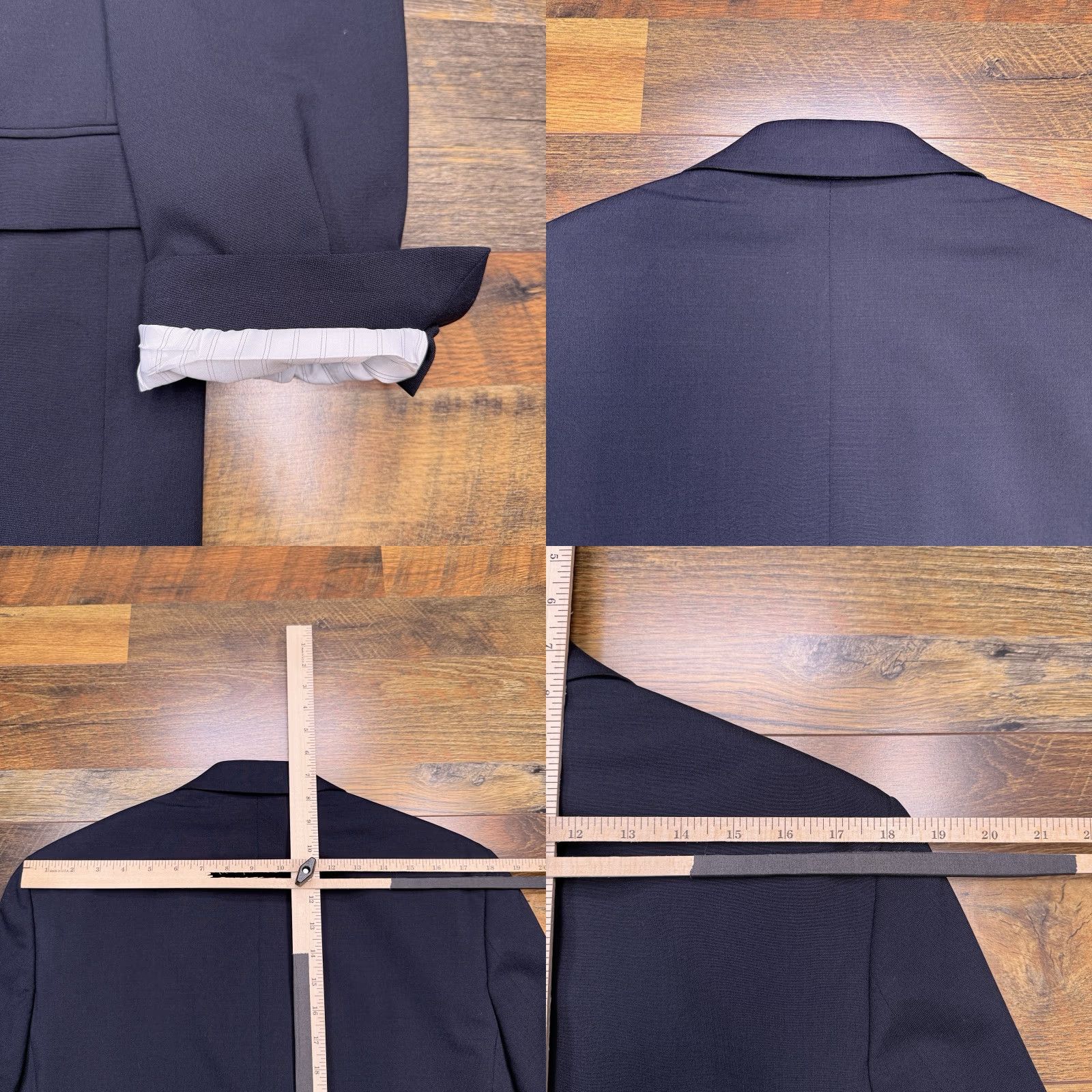 Michael Kors Michael Kors Sport Coat Blazer 38R Navy Blue Wool Stretch Four-Button Notch Lapel Single-Breasted Regular Mens Blazer Jacket Coat Size 38R - 8 Thumbnail