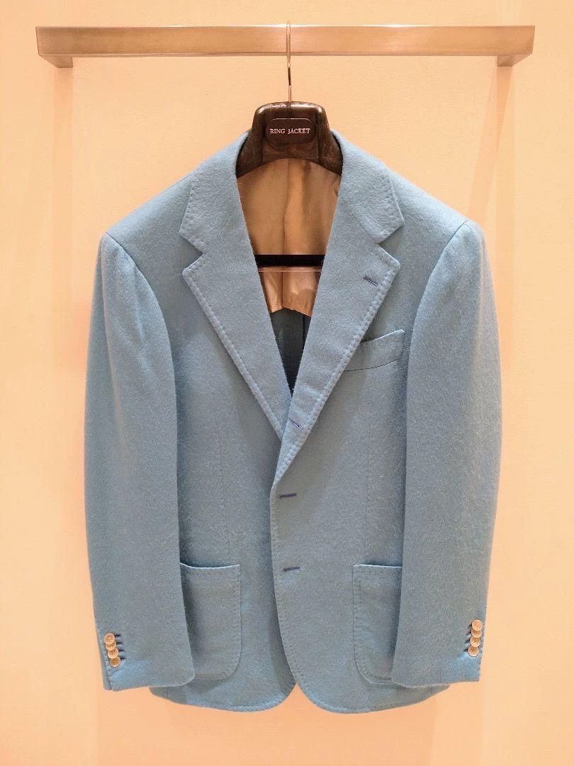 Ring Jacket JOHNSTONS of ELGIN 100% Cashmere 3-Button Blazer 46 Size 46R - 1 Thumbnail