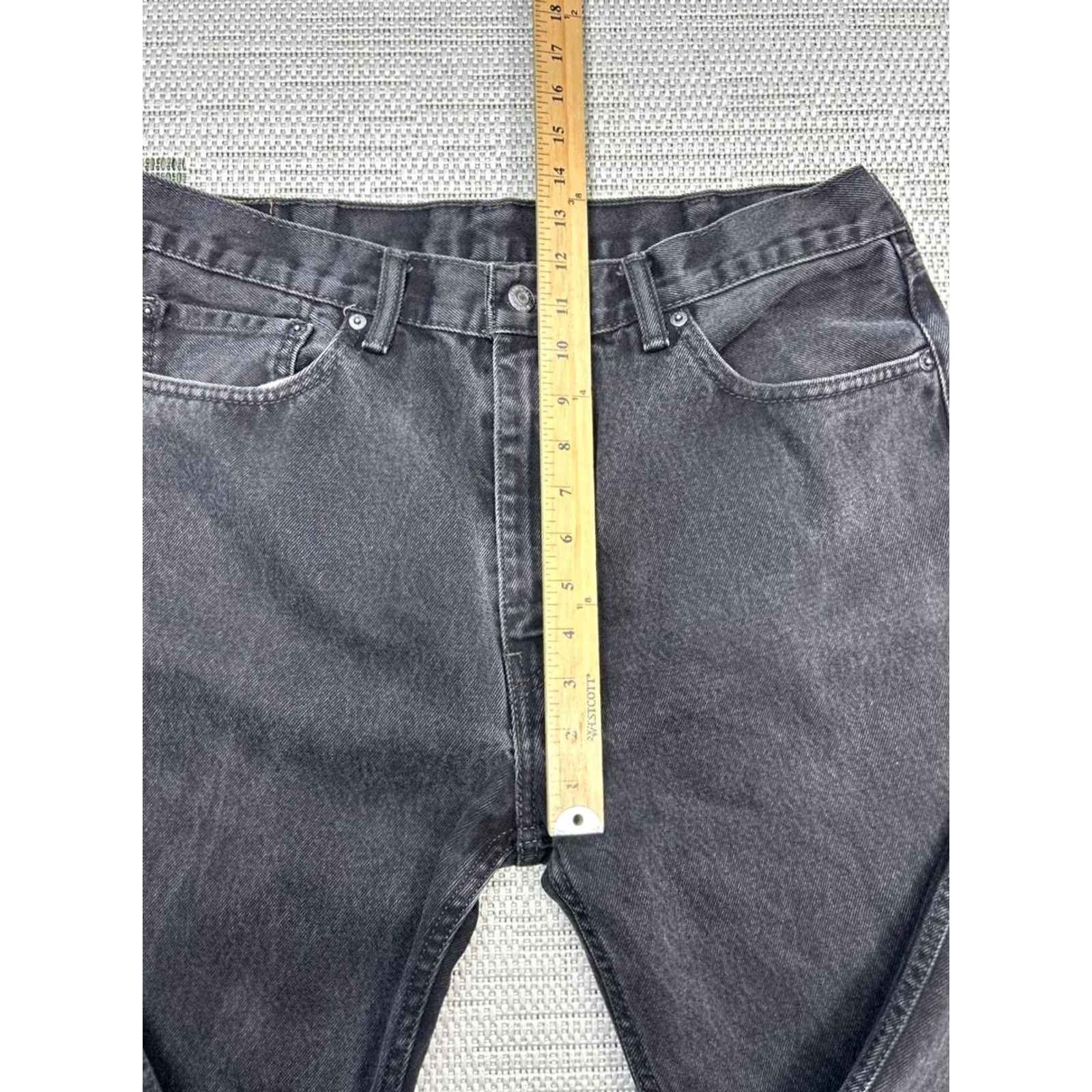 Levi's Levi's 505 Jeans Mens 36 Blue Denim Logo Button Zip Straight Mid Rise 27 Inseam 5-Pocket Regular Fit Jeans Mens Blue Size US 36 / EU 52 - 5 Thumbnail