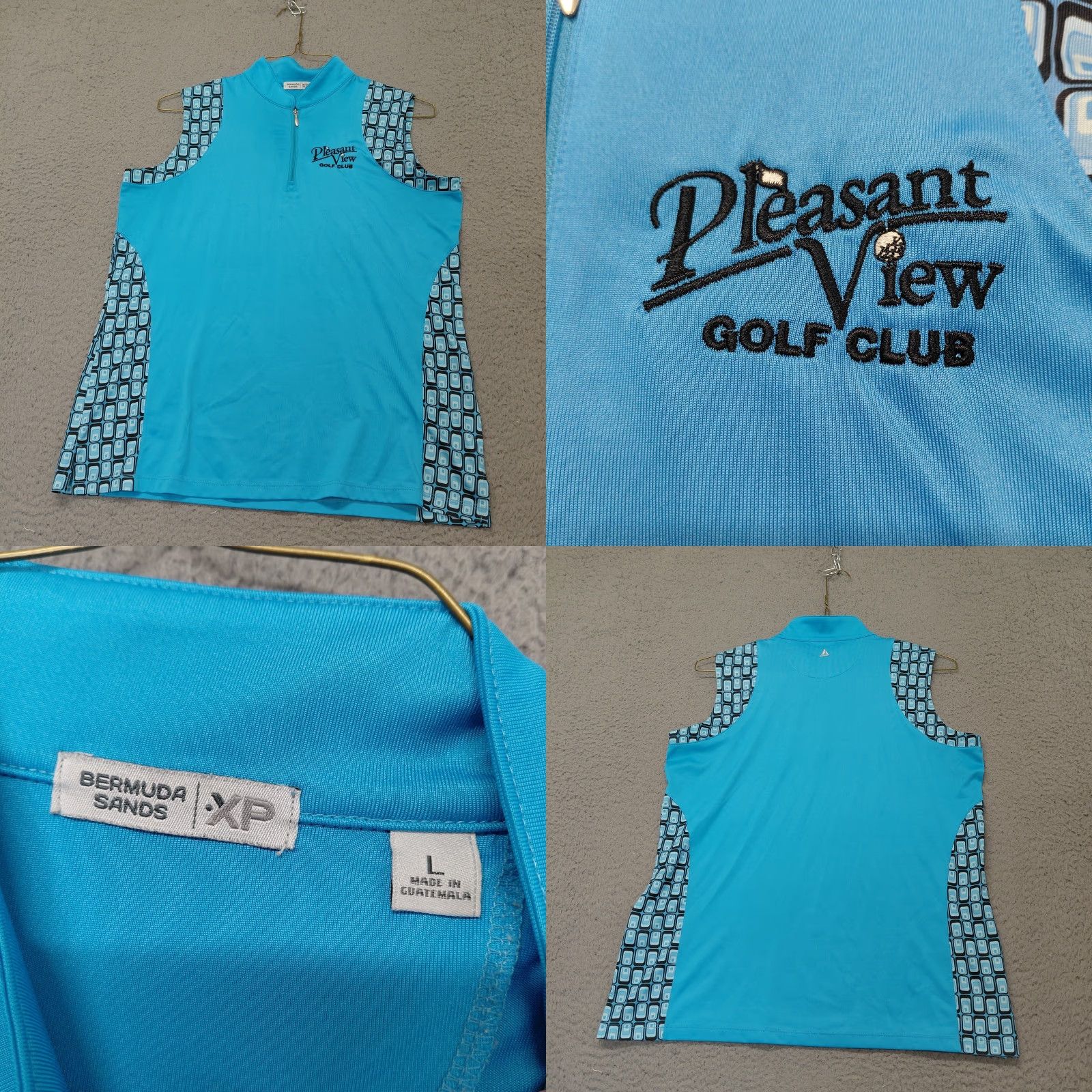 Vintage Bermuda Sands XP Golf Shirt Women's L Sleeveless Blue/Black Pleasant View UPF 50 Shirt Polo Golf Women Made in Guatemala Size L / US 10 / IT 46 - 9 Thumbnail