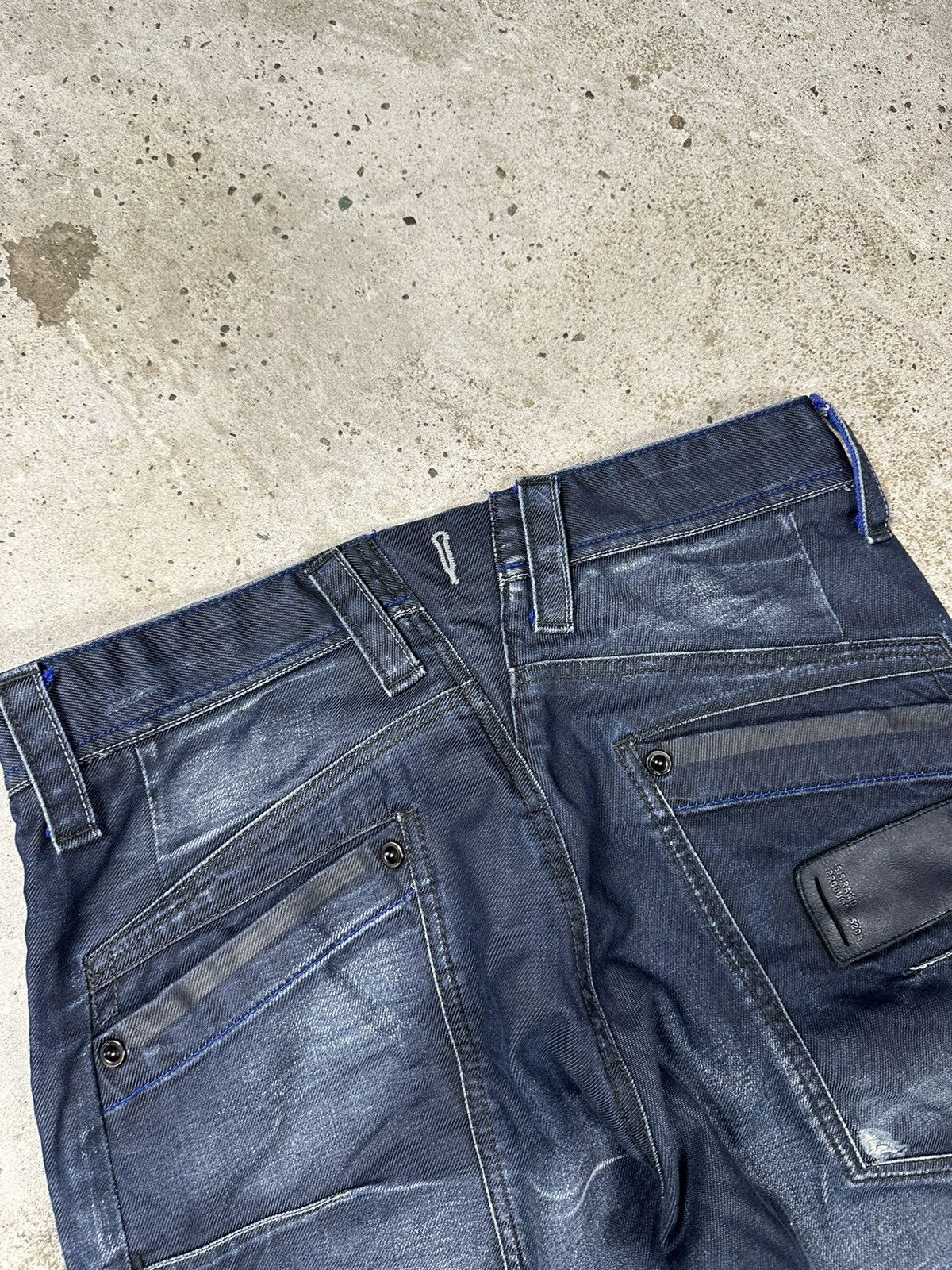 G-Star × Vintage Vintage G Star Raw 3301 Navy Aero Tapered Denim Pants Size US 31 - 16 Thumbnail