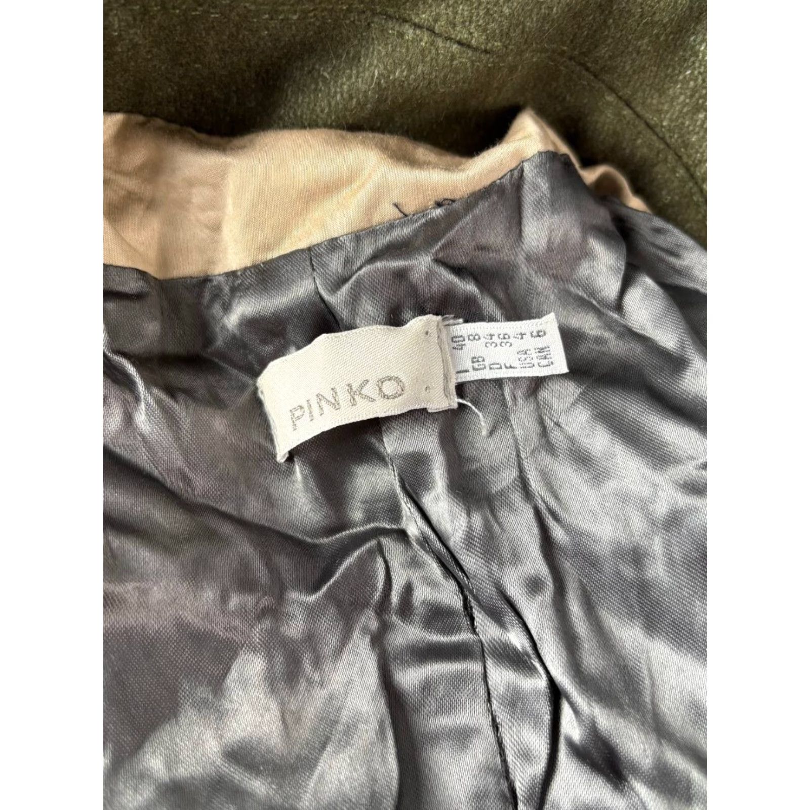Pinko PINKO Coat Trench Olive Green Long Wool Lana 8 Womens Regular Size M / US 6-8 / IT 42-44 - 4 Thumbnail
