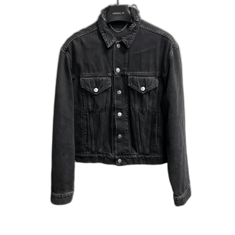 Balenciaga Black Sinners Embroidered Denim Jacket
