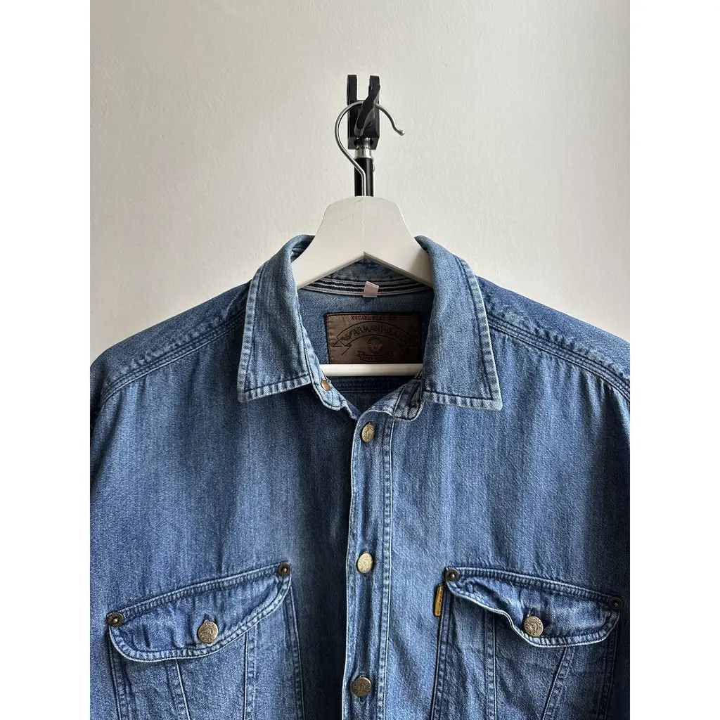Armani Armani Jeans Vintage Denim Shirt Size US S / EU 44-46 / 1 - 5 Thumbnail
