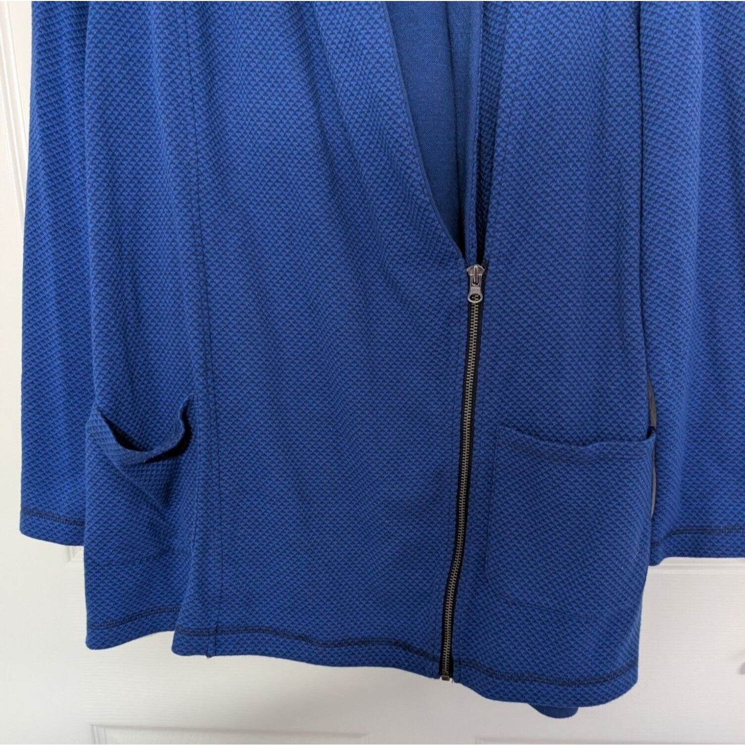 Talbots T by Talbots Moto Zip Sweatshirt Womens Plus Size 2X Blue Size XXL / US 16-18 / IT 52-54 - 4 Thumbnail