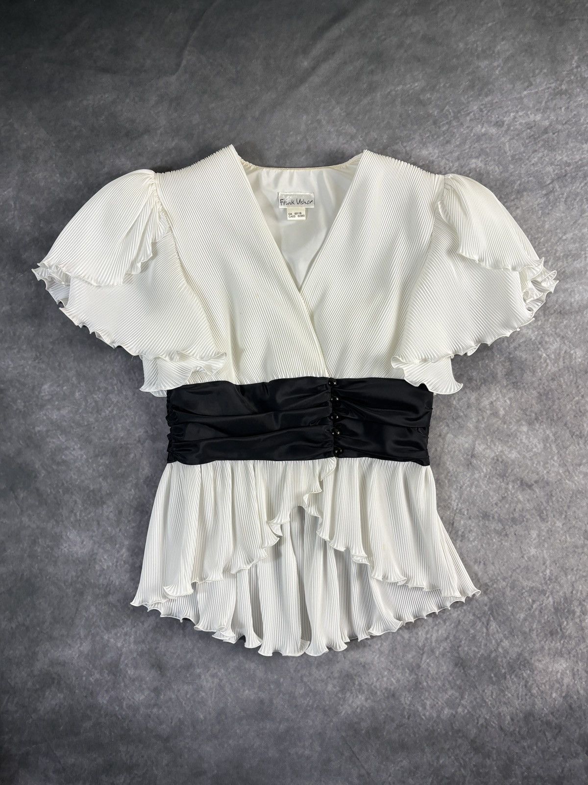 Japanese Brand × Other × Vintage 1980s Vintage Pleats Blouse Issey Miyake Style Ruffle Shirt Size XL / US 12-14 / IT 48-50 - 18 Thumbnail