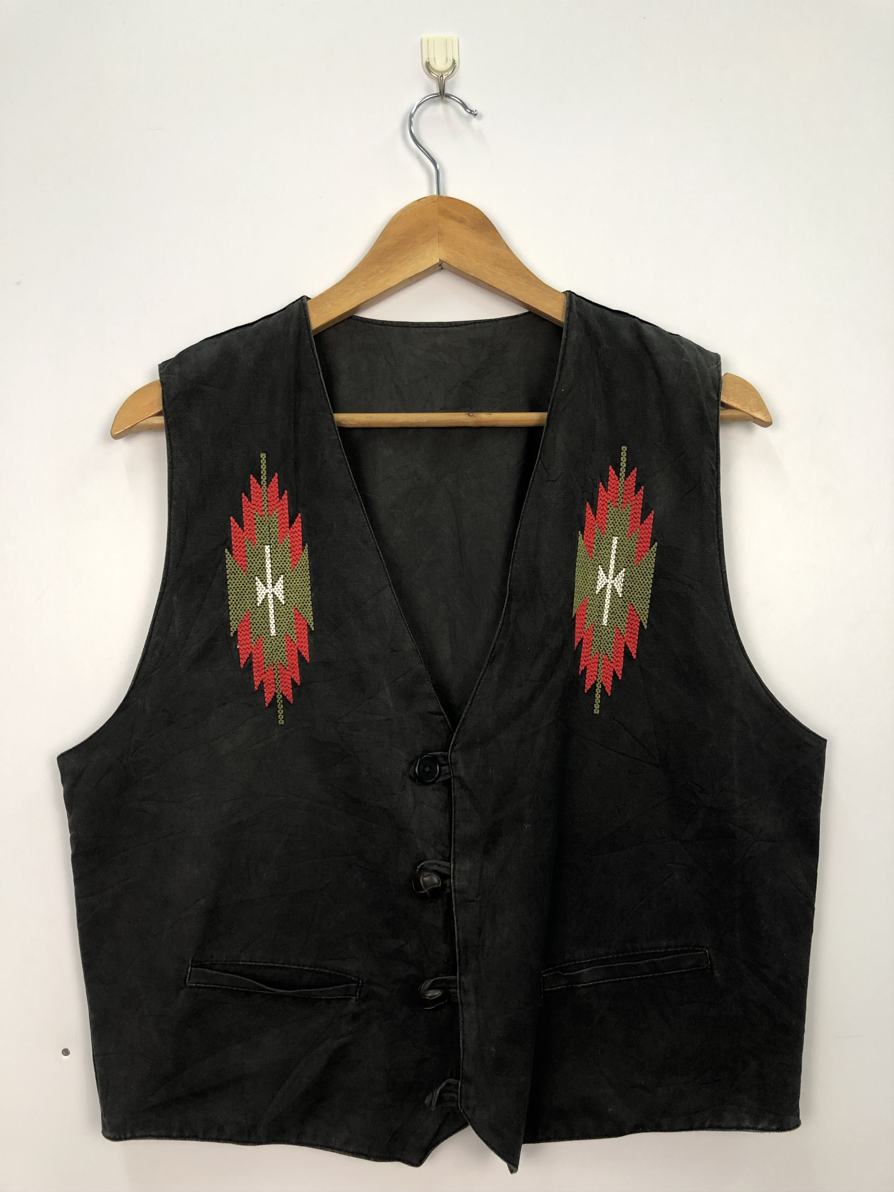 Japanese Brand Vintage Rare Navajo Vest J0114 Size 34R - 1 Thumbnail