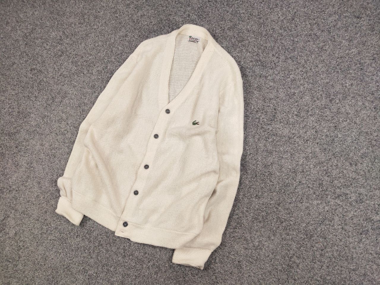 Lacoste Rare Vintage 90's Izod Lacoste Logo Beige cardigan Sweater Size US M / EU 48-50 / 2 - 3 Thumbnail