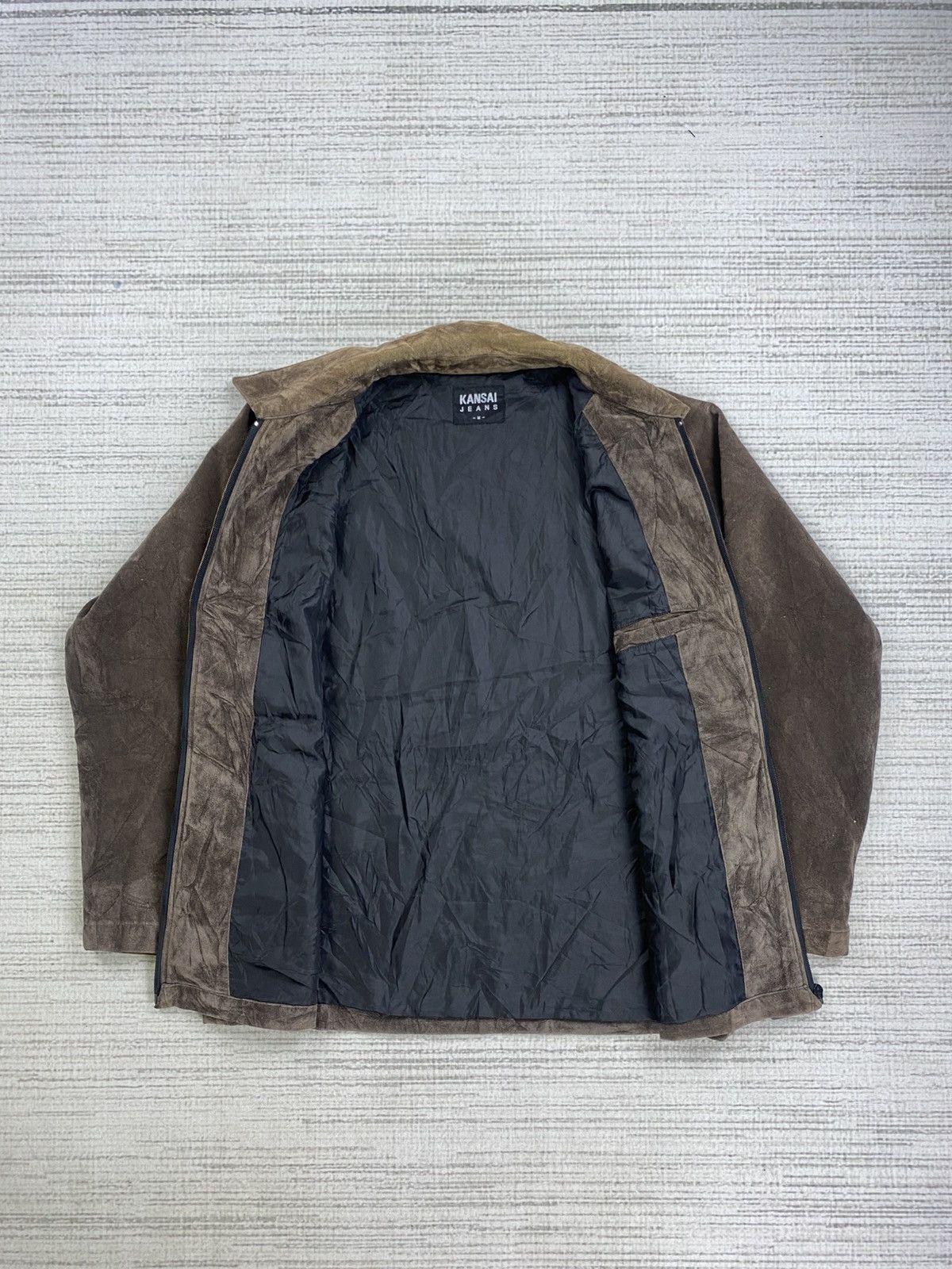 Kansai Yamamoto Vintage Kansai Yamamoto Jeans Suede Leather Zipper Jacket Size US M / EU 48-50 / 2 - 6 Thumbnail