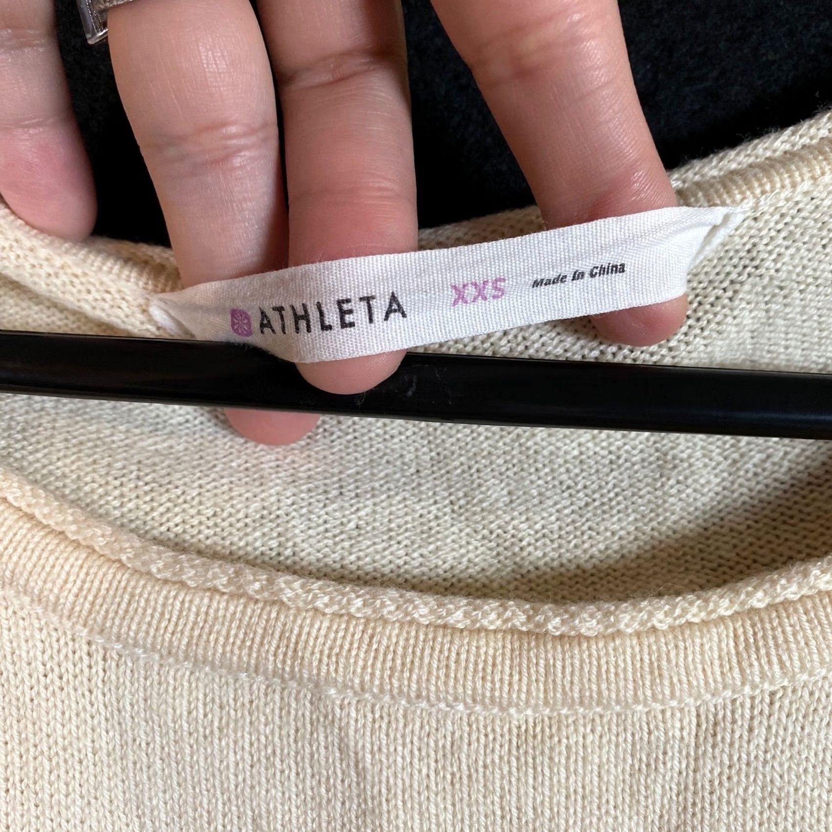 Athleta Athleta Womens Sweater Boat Neck Stretch XXS Beige Nopa 100% Merino Wool Knit Pullover Casual Active Workwear Travel Size XXS / US 00 / IT 34 - 5 Thumbnail