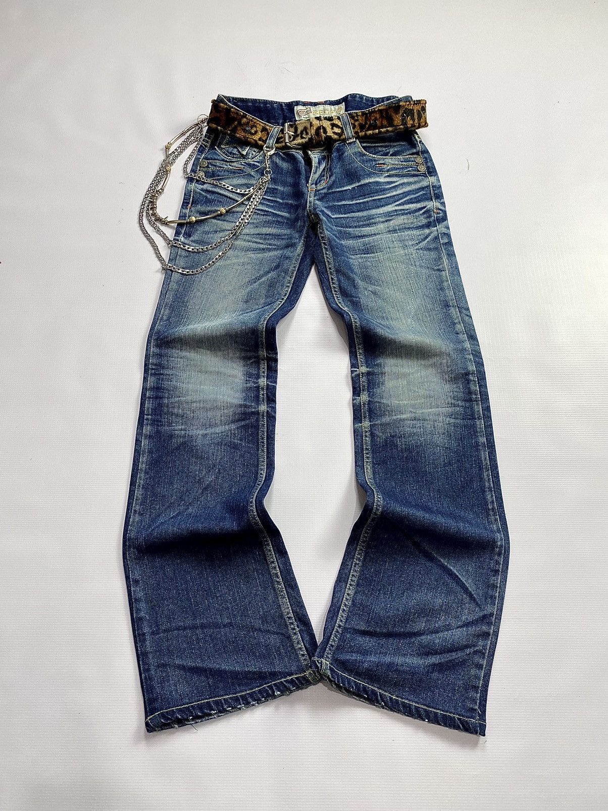 Hysteric Glamour × Japanese Brand × Le Grande Bleu (L.G.B.) 2000s Red Papper Flare Washed Jean Pant Size US 30 / EU 46 - 1 Thumbnail