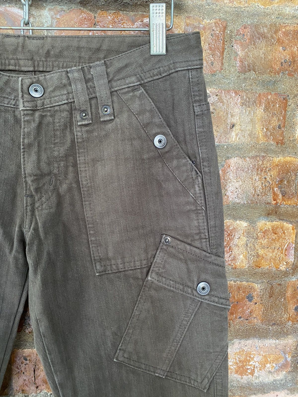 Japanese Brand × PPFM × Tornado Mart ET BOITE Japan Flare Herringbone slank pocket cargos Size US 30 / EU 46 - 6 Thumbnail