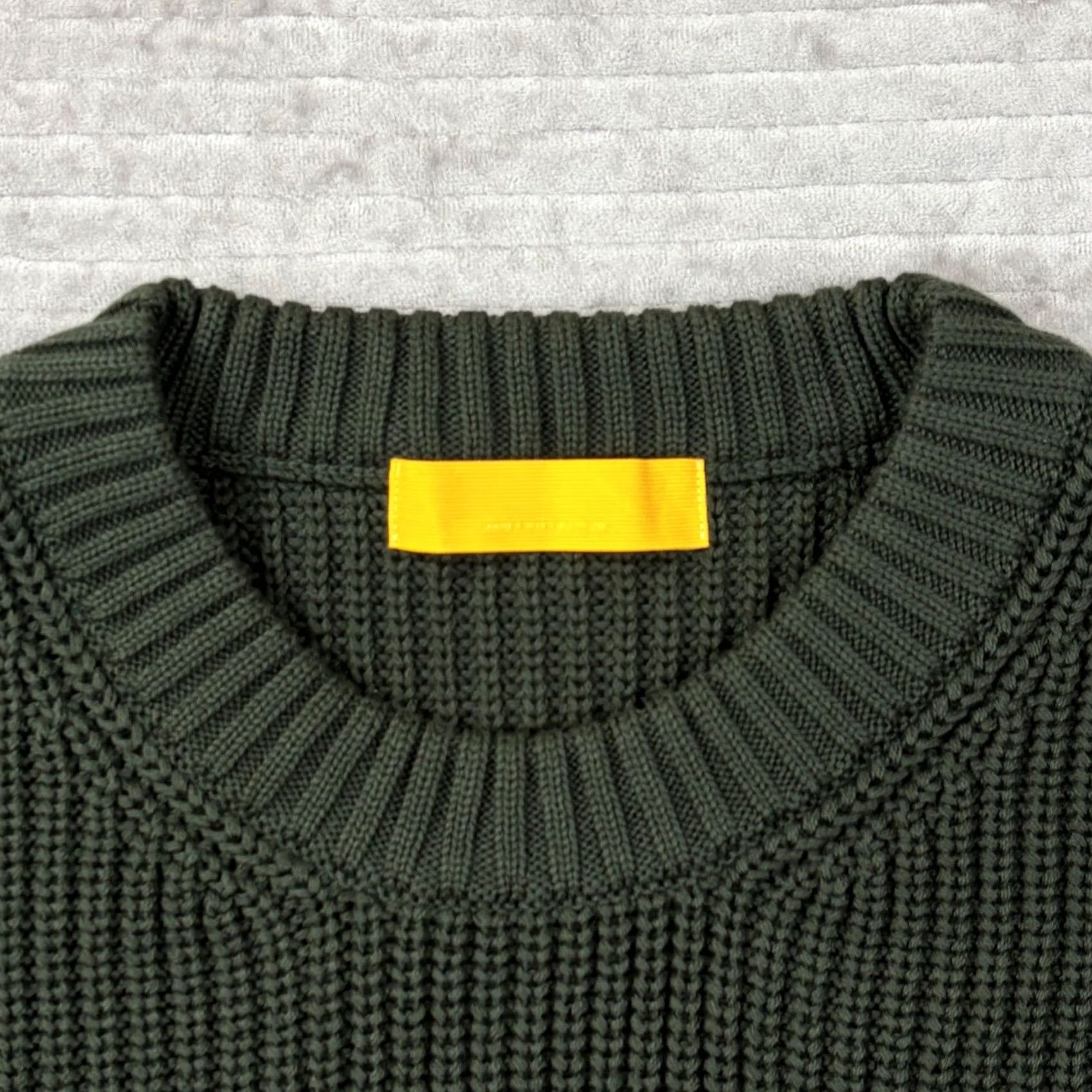 CO Yellow Label Co Crewneck Sweater Mens Olive Green Cotton Shaker Stitch Small Size US S / EU 44-46 / 1 - 3 Thumbnail