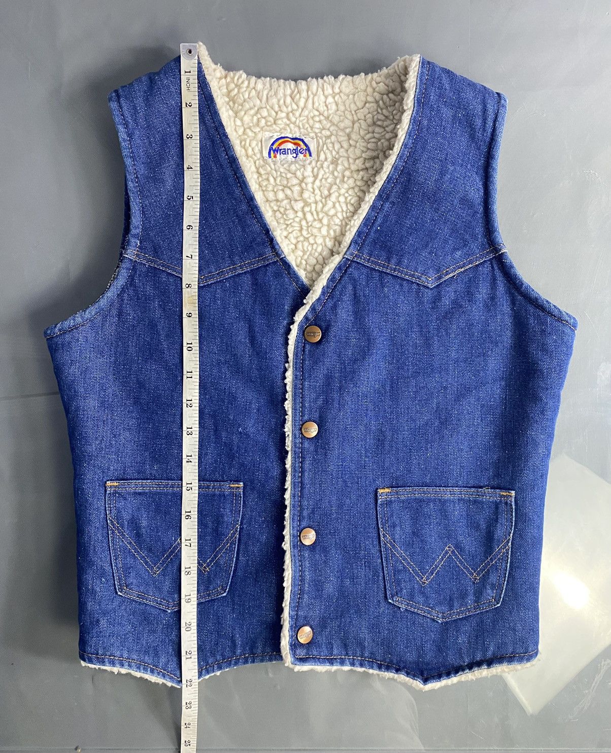 Vintage × Wrangler Western Rainbow Sherpa Riders Vest Size S / US 4 / IT 40 - 13 Thumbnail