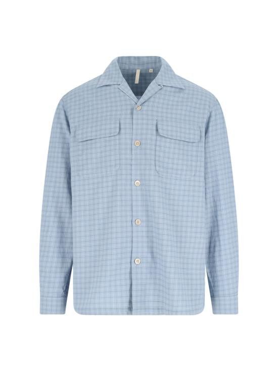 Sunflower SUNFLOWER Men Long Tops 1262 BLUE CHECK Blue Size US XL / EU 56 / 4 - 1 Thumbnail
