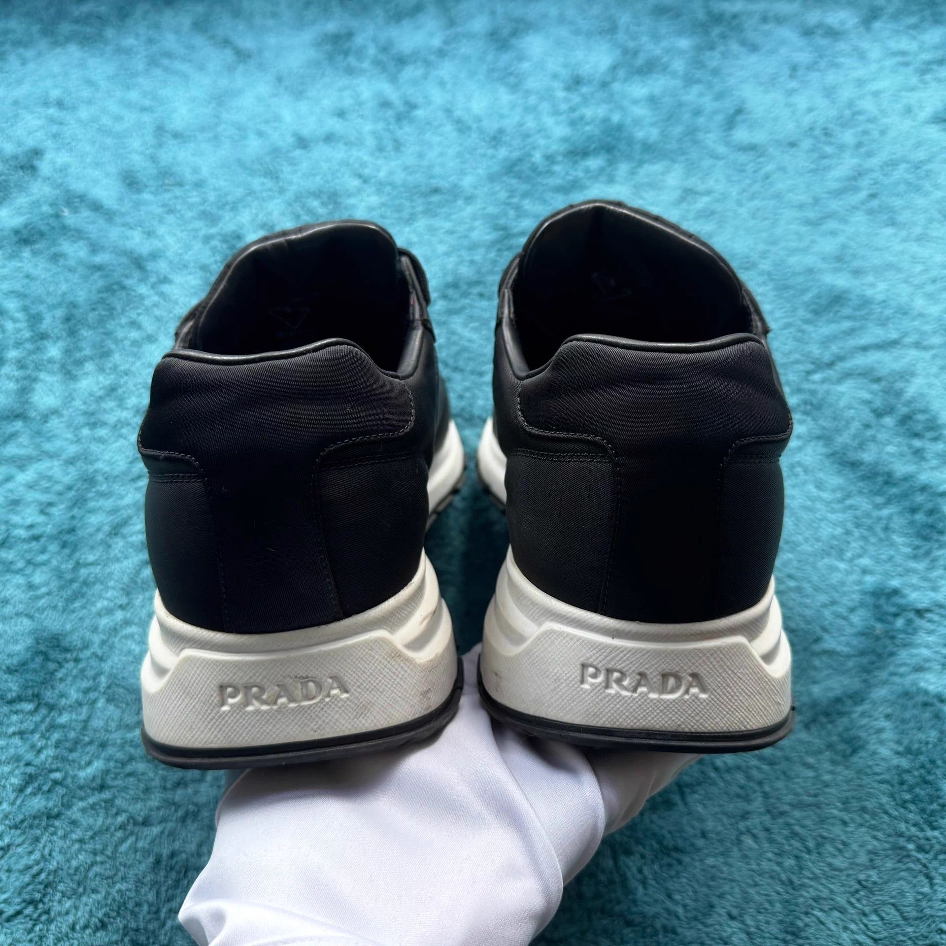 Prada Prada Prax01 Leather Low-Top Sneaker Black US8/42 Size US 9 / EU 42 - 4 Thumbnail