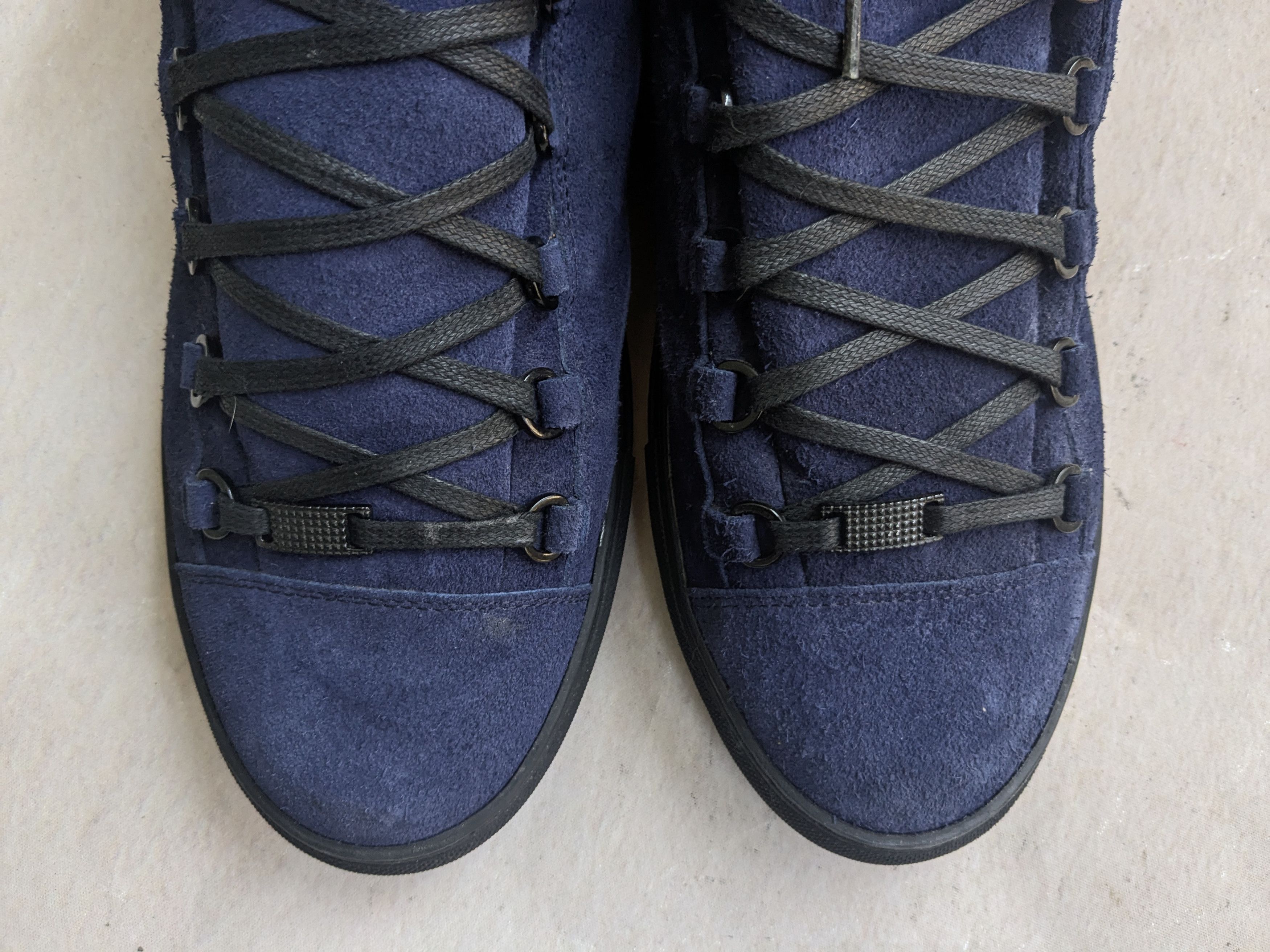 Balenciaga Balenciaga Arena Navy Blue 14 Suede Leather High Tops Size US 14 / EU 47 - 5 Thumbnail