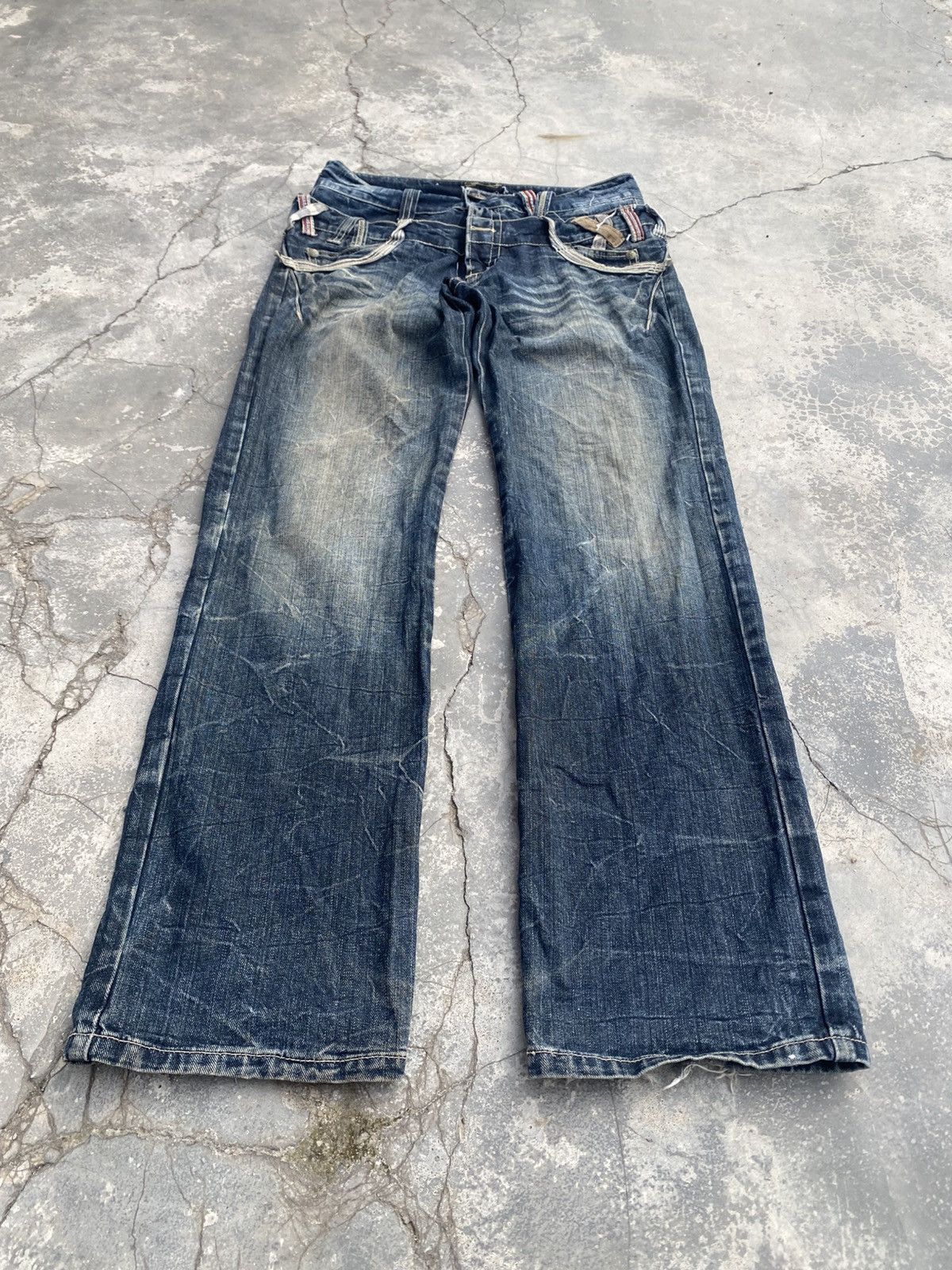 Japanese Brand Vintage Distressed Grunge Double Waist Jeans Size US 30 / EU 46 - 6 Thumbnail
