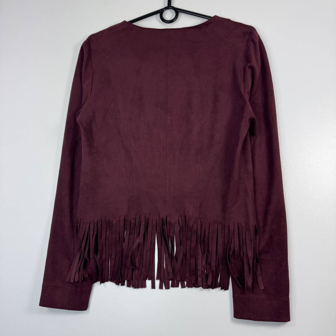 Other Marc Cain Suede Fringe Jacket Burgundy Zip Women Size M Size M / US 6-8 / IT 42-44 - 9 Thumbnail