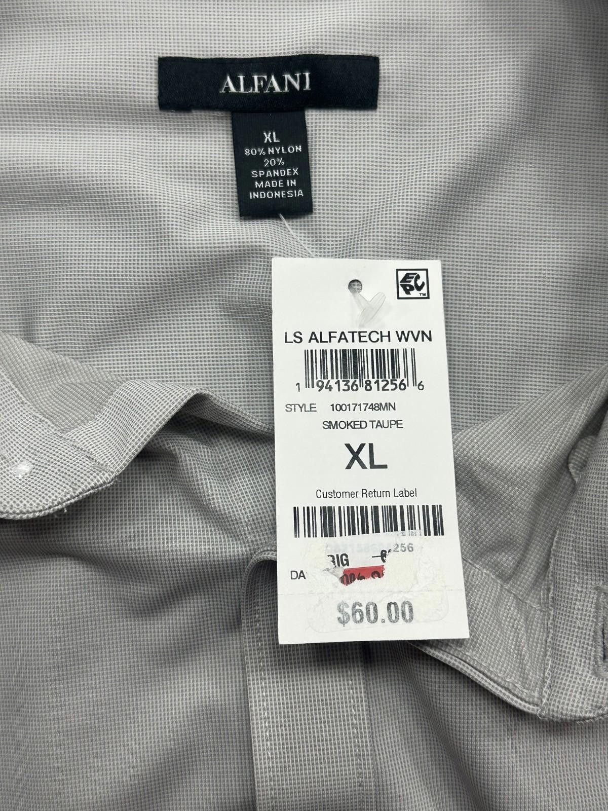 Alfani Alfani Alfatech Nylon Spandex Blend Button Down Brown XL Size US XL / EU 56 / 4 - 3 Thumbnail