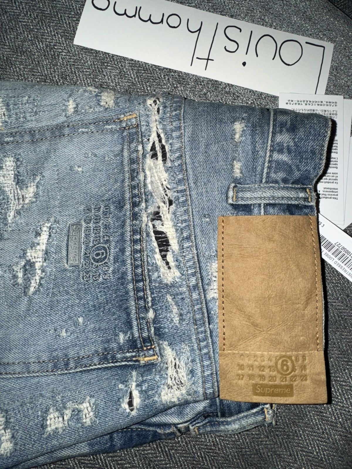 Maison Margiela × Supreme Supreme x MM6 Maison Margiela Distressed Loose Fit jean Size US 30 / EU 46 - 8 Thumbnail