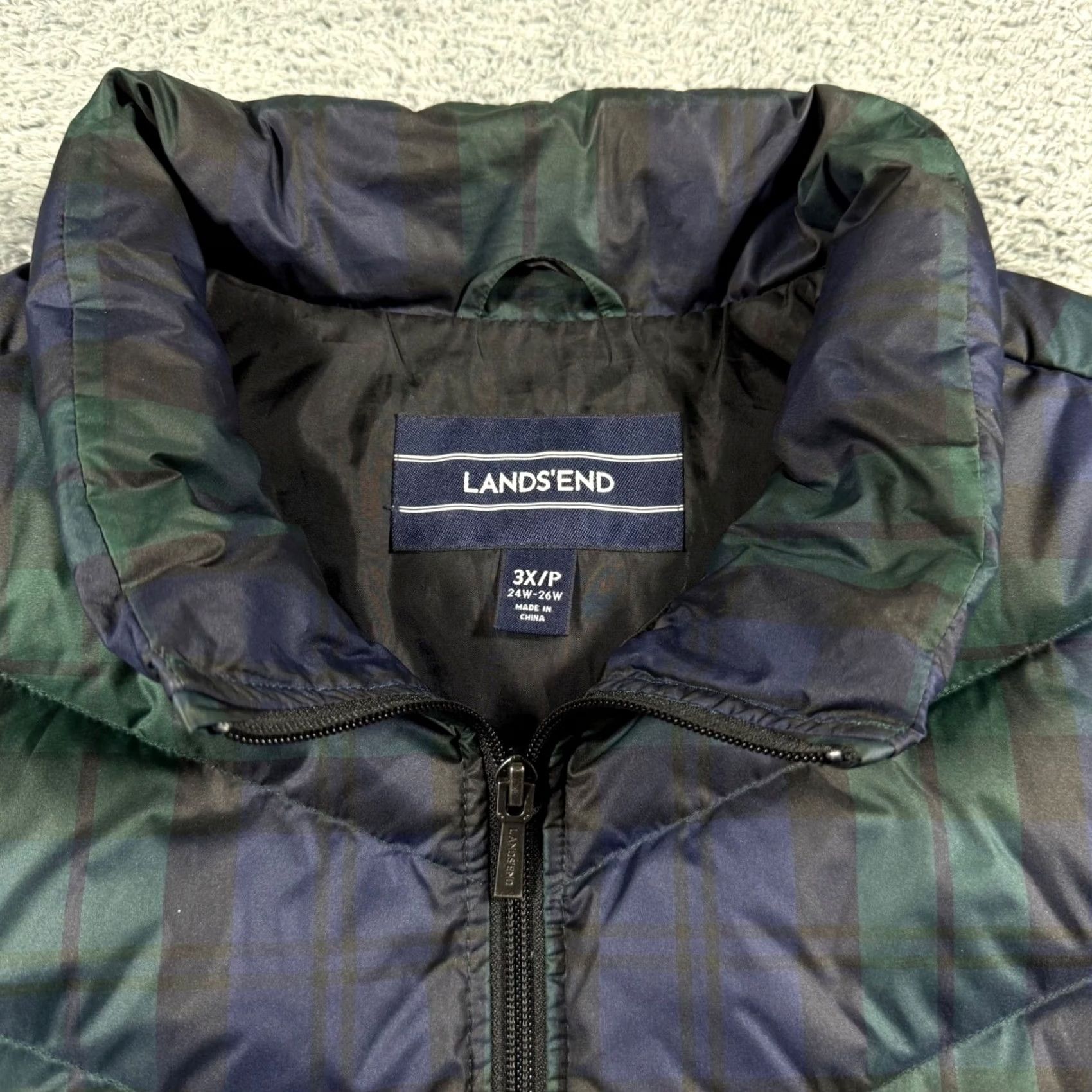 Lands' End Lands End Black Watch Plaid Down Puffer Vest Full Zip Multicolor Size 3XL Size US XXL / EU 58 / 5 - 3 Thumbnail