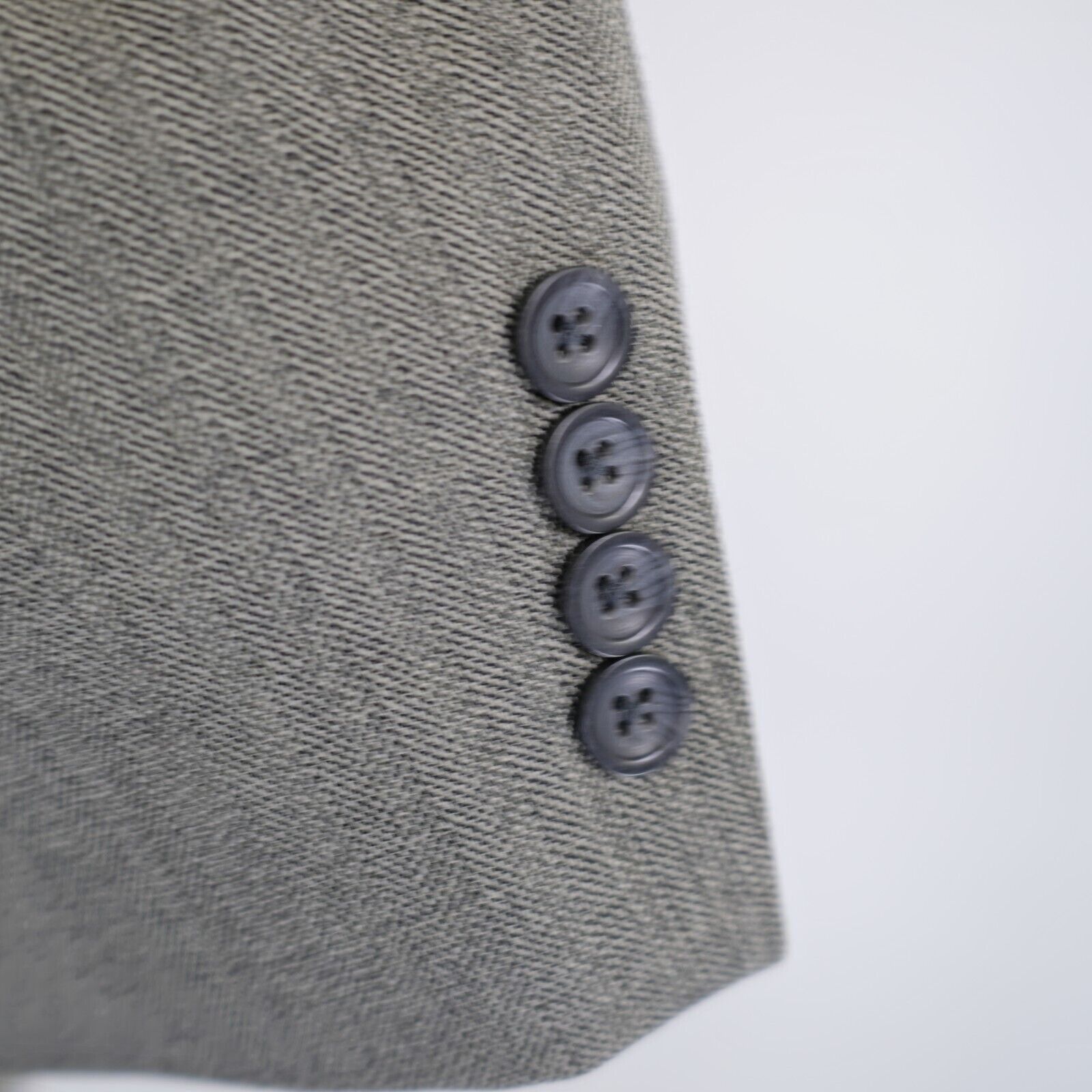 Oscar De La Renta Oscar De La Renta Tweed Wool Herringbone 40R Gray W/ Hint Of Size 40R - 3 Thumbnail