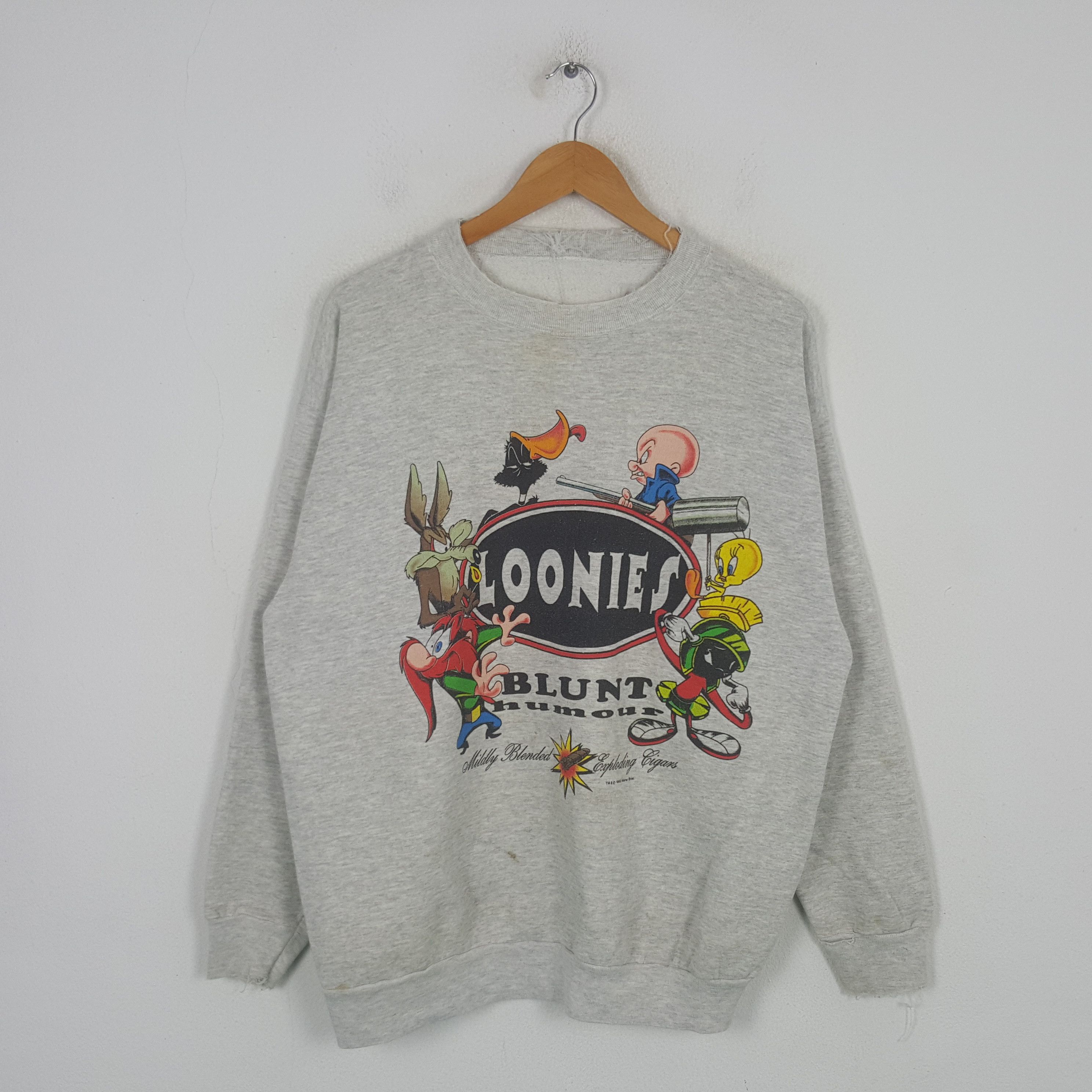 Warner Bros Vintage 90's Loonies Blunt Humour Sweatshirt C298N6 Size US L / EU 52-54 / 3 - 1 Thumbnail