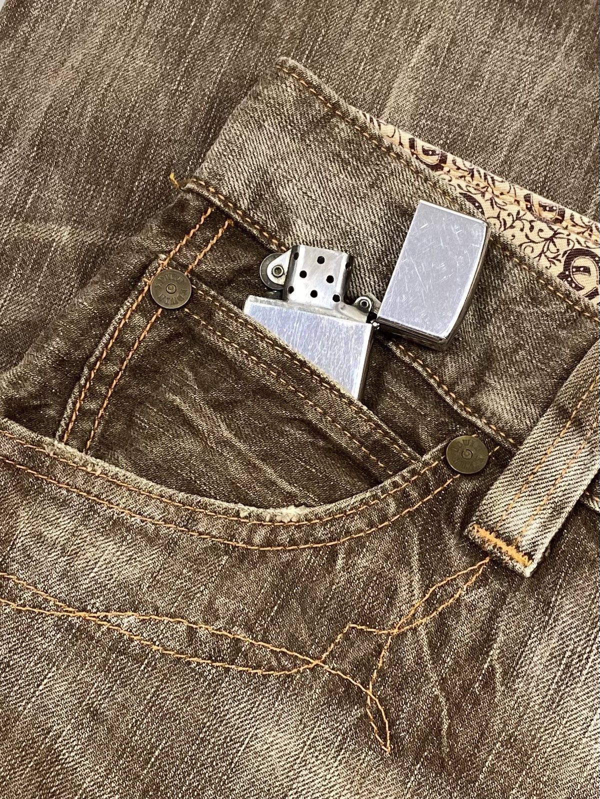 Edwin RARE ‼️ VTG EDWIN BLUE TRIP CRAZY FADED BROWN FLARE JEANS Size US 30 / EU 46 - 10 Thumbnail