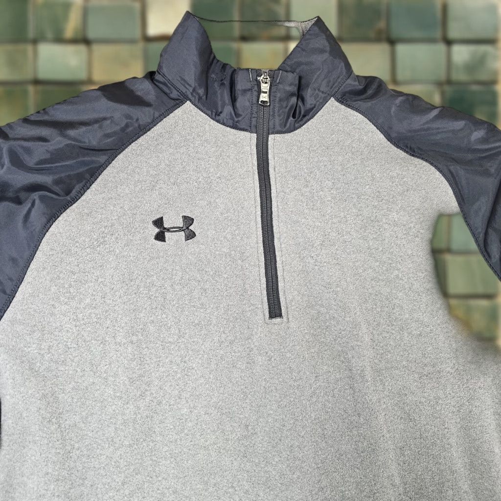 Under Armour Under Armour Sweatshirt Mens Large Gray Quarter Zip Fleece Pullover Loose Fit Size US L / EU 52-54 / 3 - 1 Thumbnail