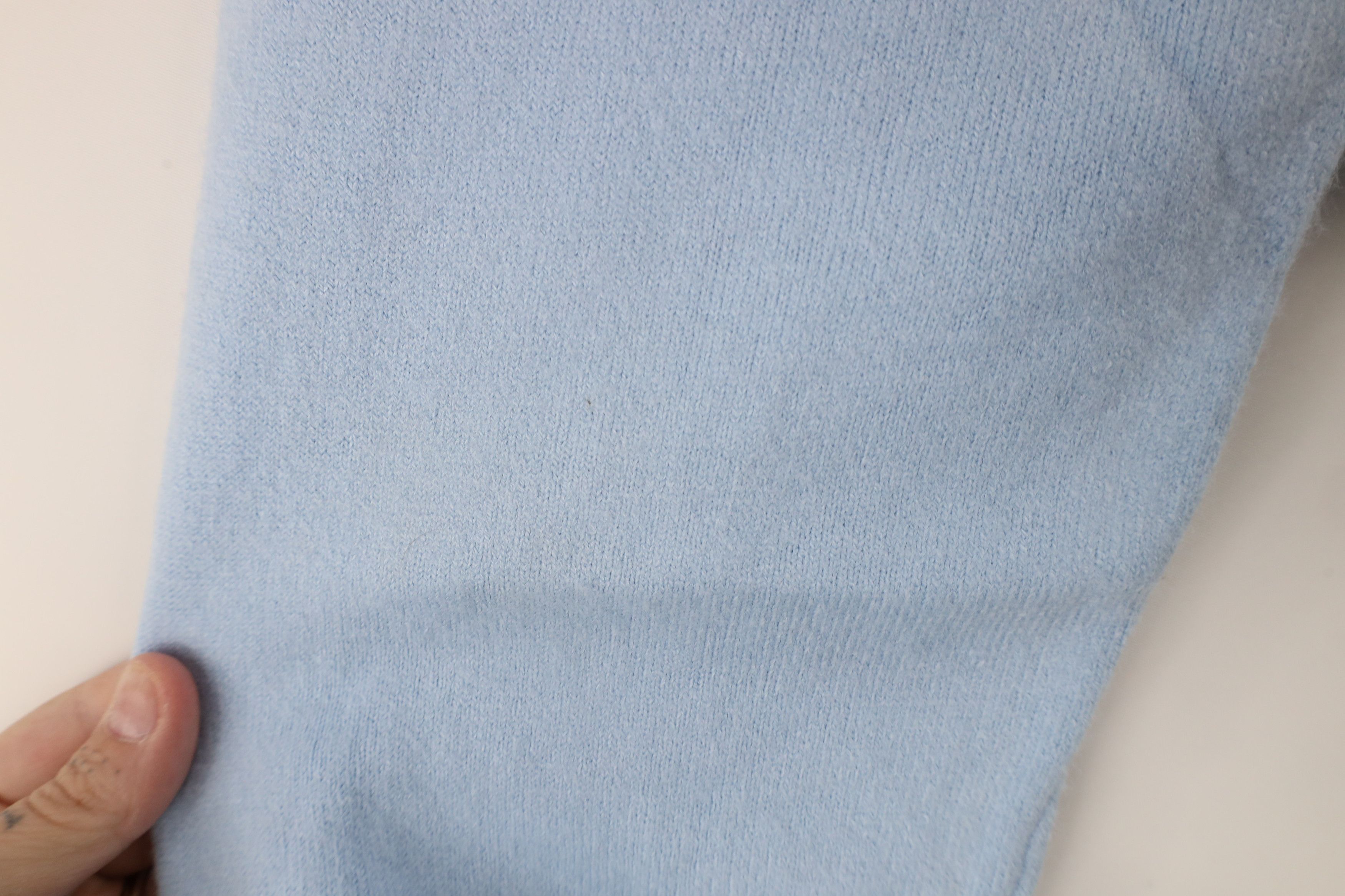 Vintage Vintage 70s Streetwear Blank Knit Sweater Carolina Blue USA Size US XL / EU 56 / 4 - 4 Thumbnail
