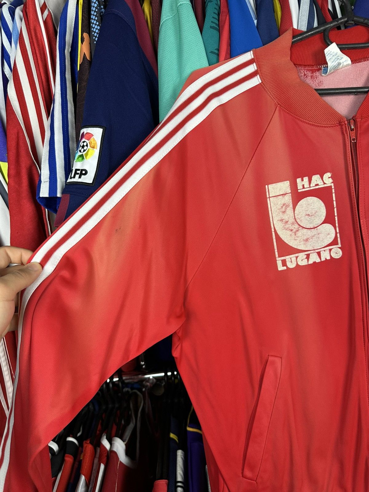 Adidas Vintage 70s Adidas Ventex HC Lugano Switzerland Track top Size US L / EU 52-54 / 3 - 4 Thumbnail