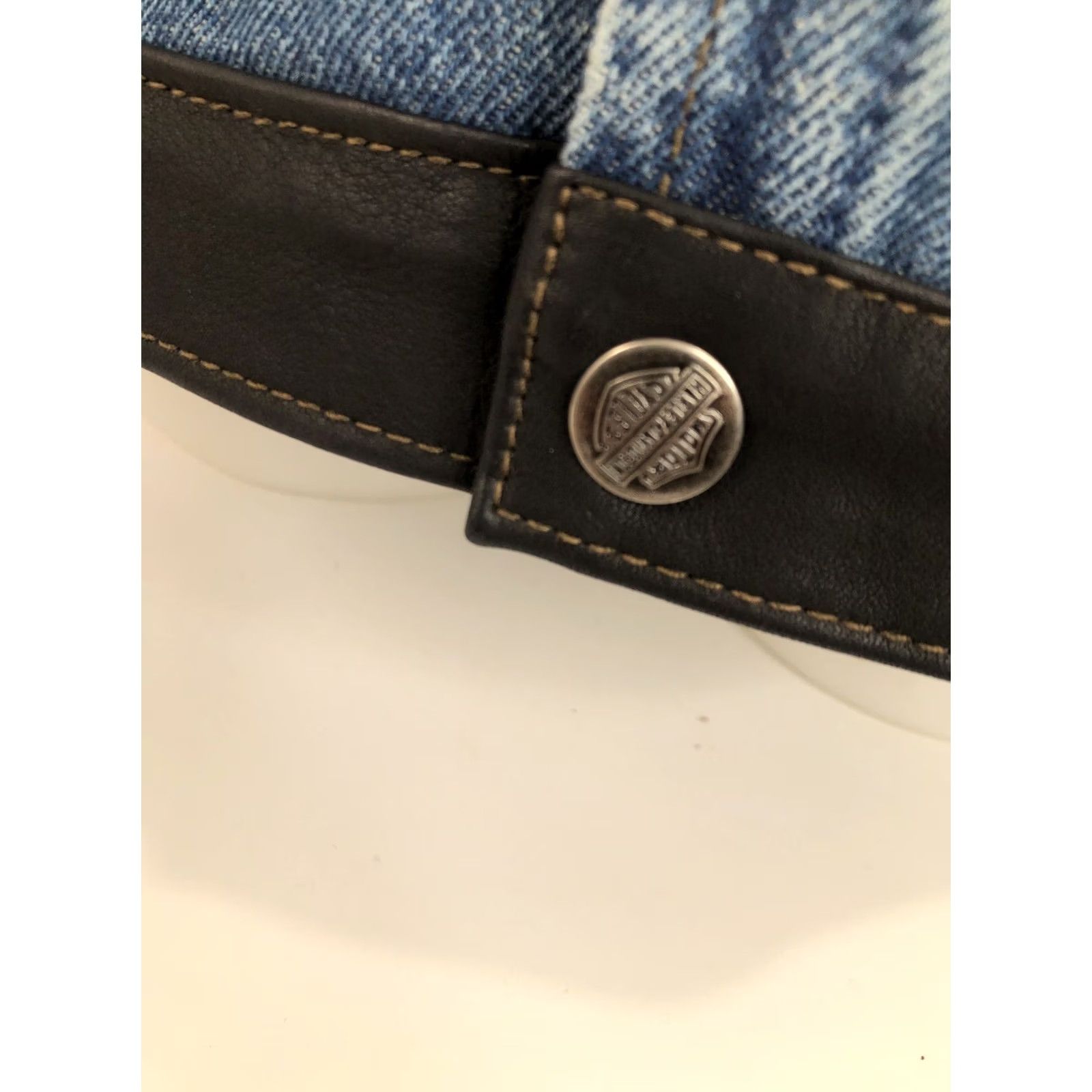 Harley Davidson HARLEY DAVIDSON Biker Denim Vest Mens 3XL Leather Trim Snap Closure Size US XXL / EU 58 / 5 - 4 Thumbnail
