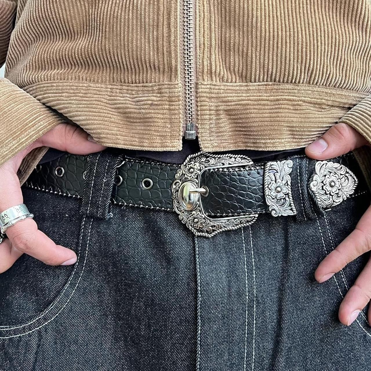 Cowboy Equipment × Vintage vintage style american western silver snakeskin boho belt Size ONE SIZE - 3 Thumbnail