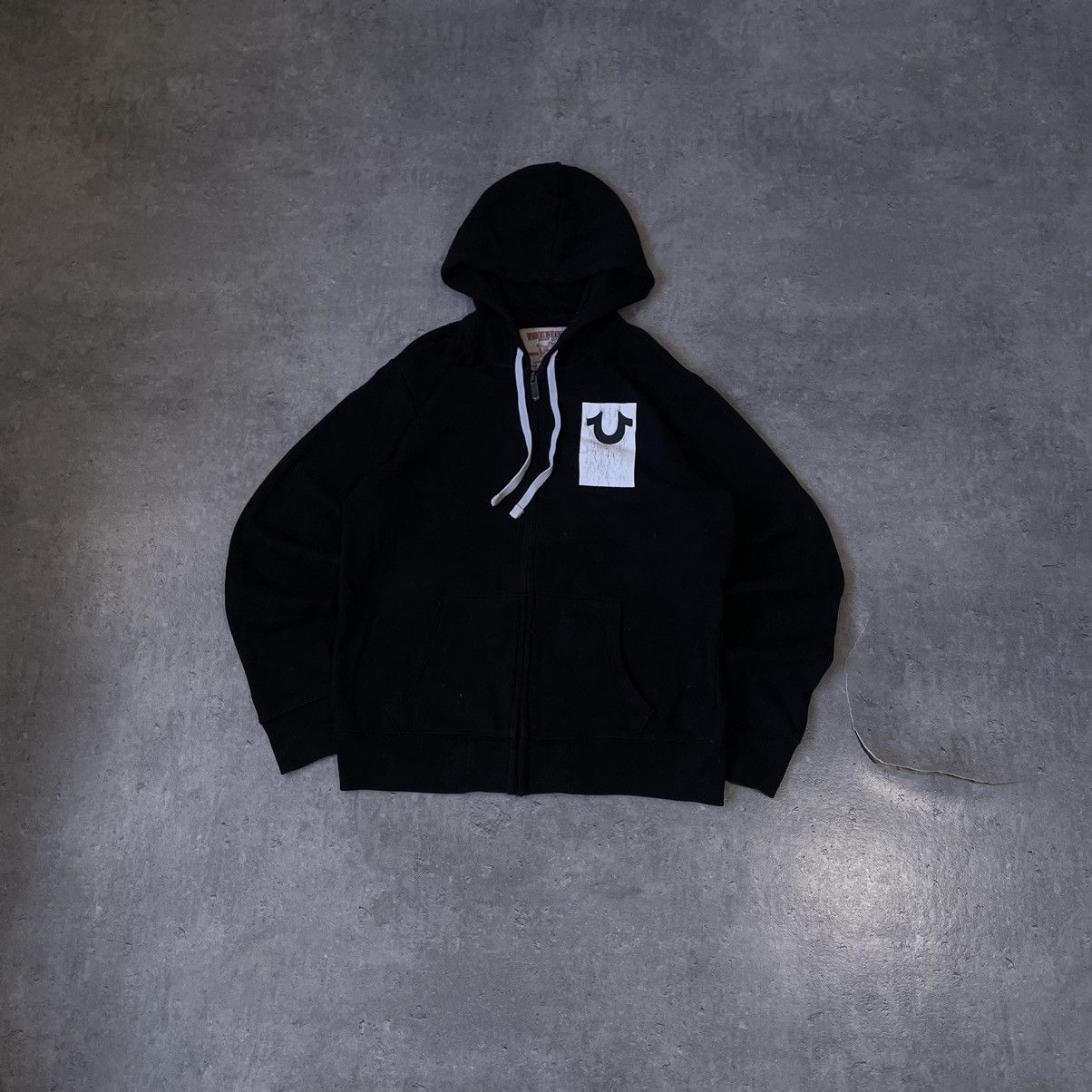 True Religion × Vintage True Religion Black Basic Zip-Up Hoodie Big Logo Size US L / EU 52-54 / 3 - 1 Thumbnail
