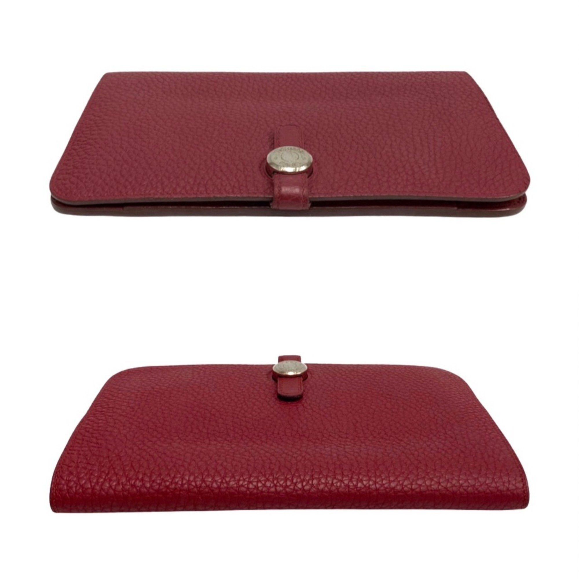 image of Hermes Dogon Wallet in Burgundy, Women's