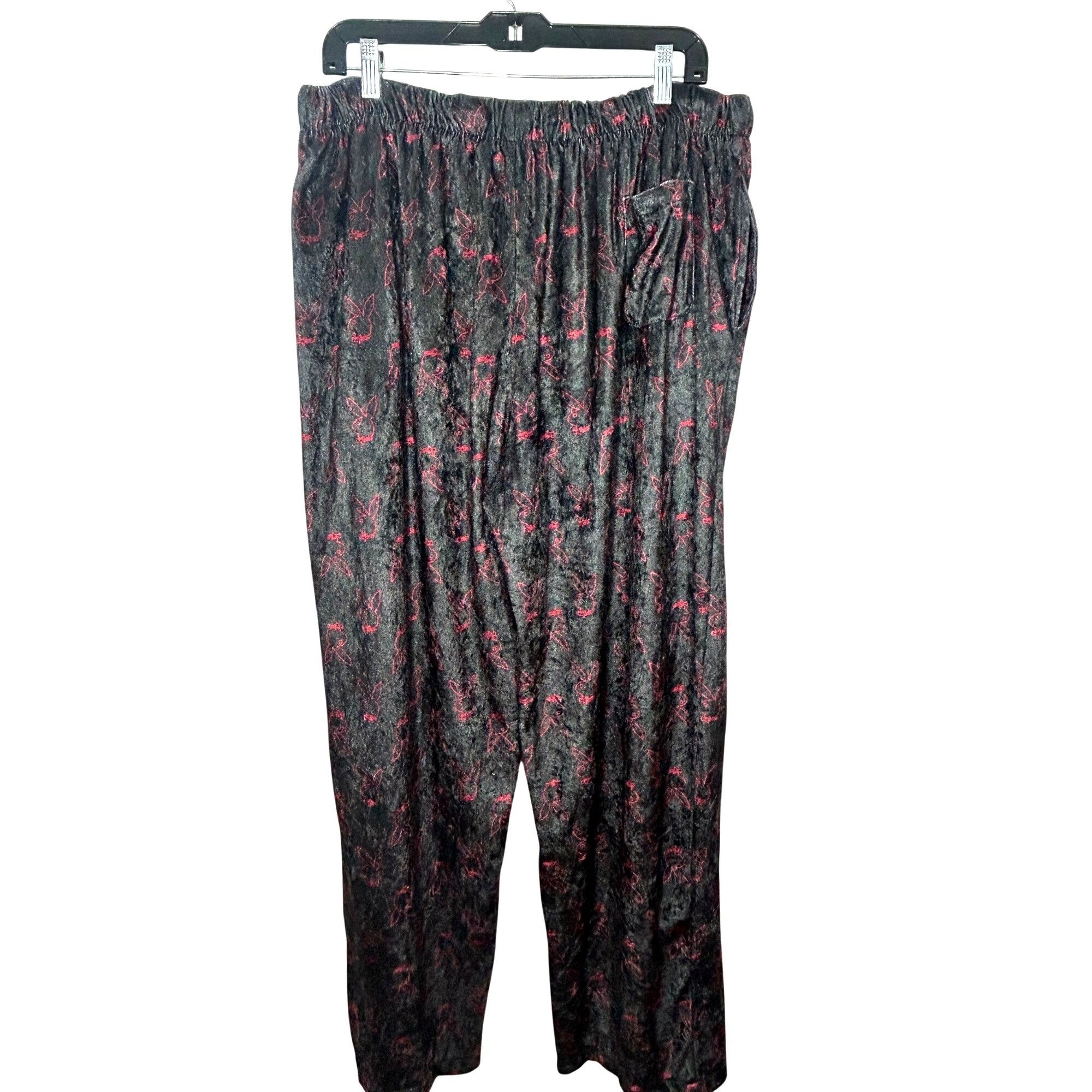 Playboy Playboy under wear Men’s Black Pajama Lounging Pants XL Red Size US 33 - 4 Thumbnail