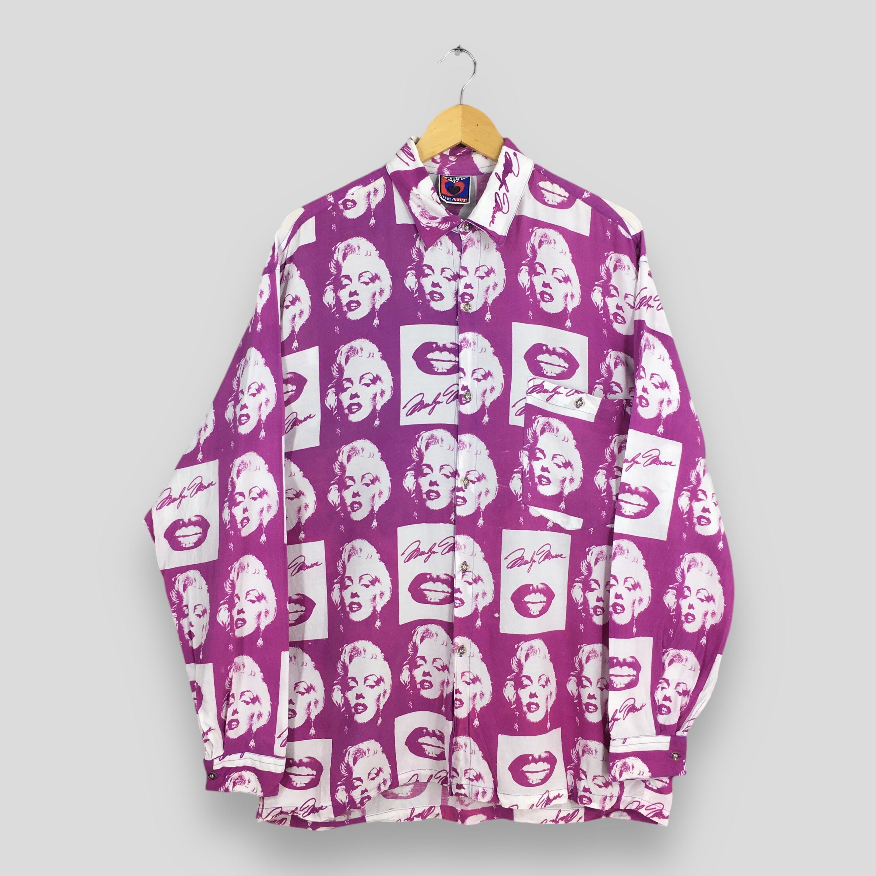 Other Vintage 90s Iconic Marilyn Monroe Pink Rayon Shirt Large Size US L / EU 52-54 / 3 - 1 Thumbnail